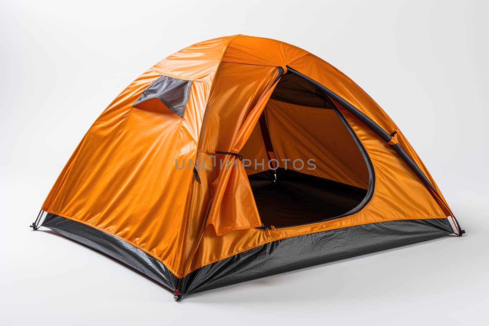 orange tent on white background. AI Generated by Desperada
