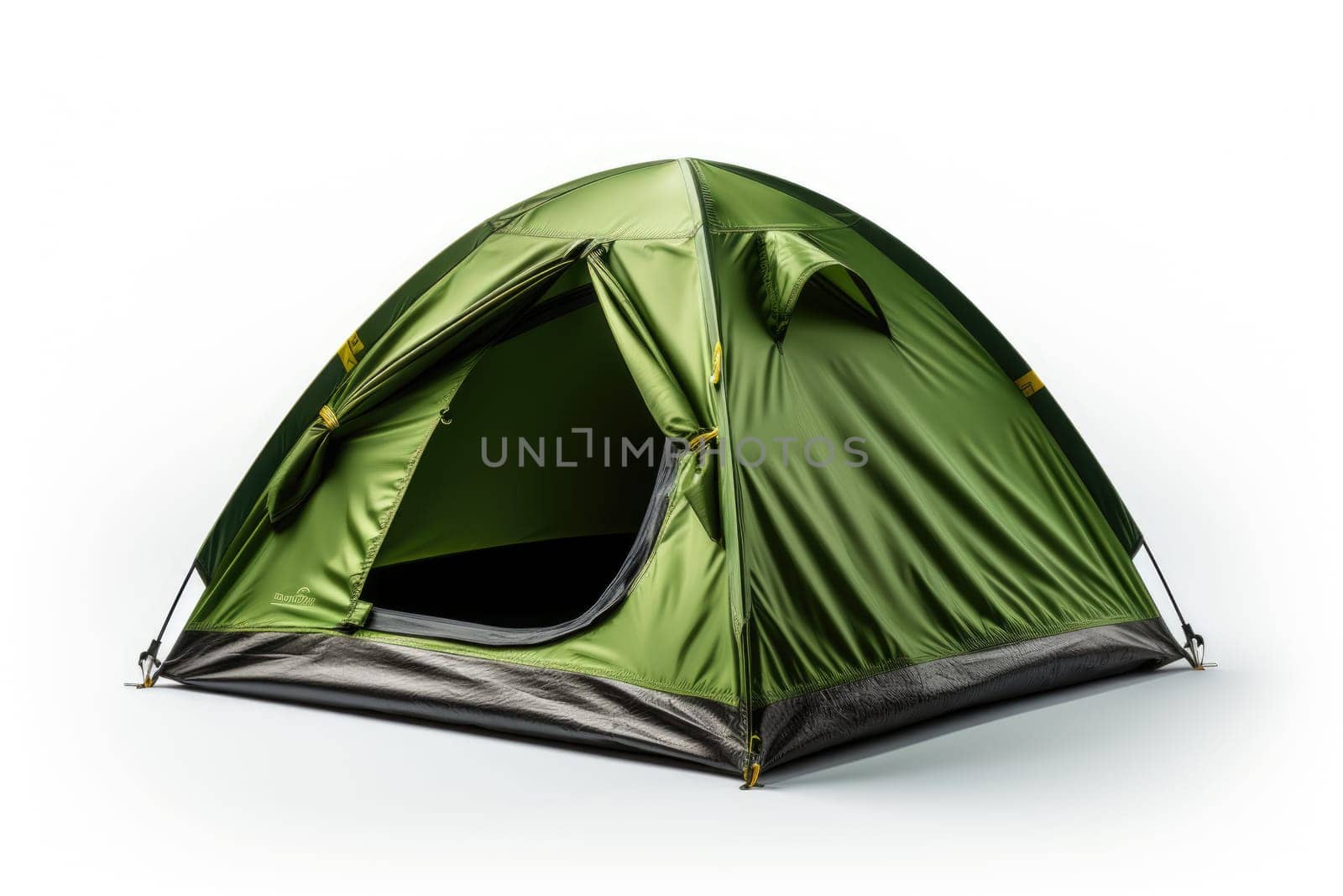 green tent isolated on white background. AI Generated