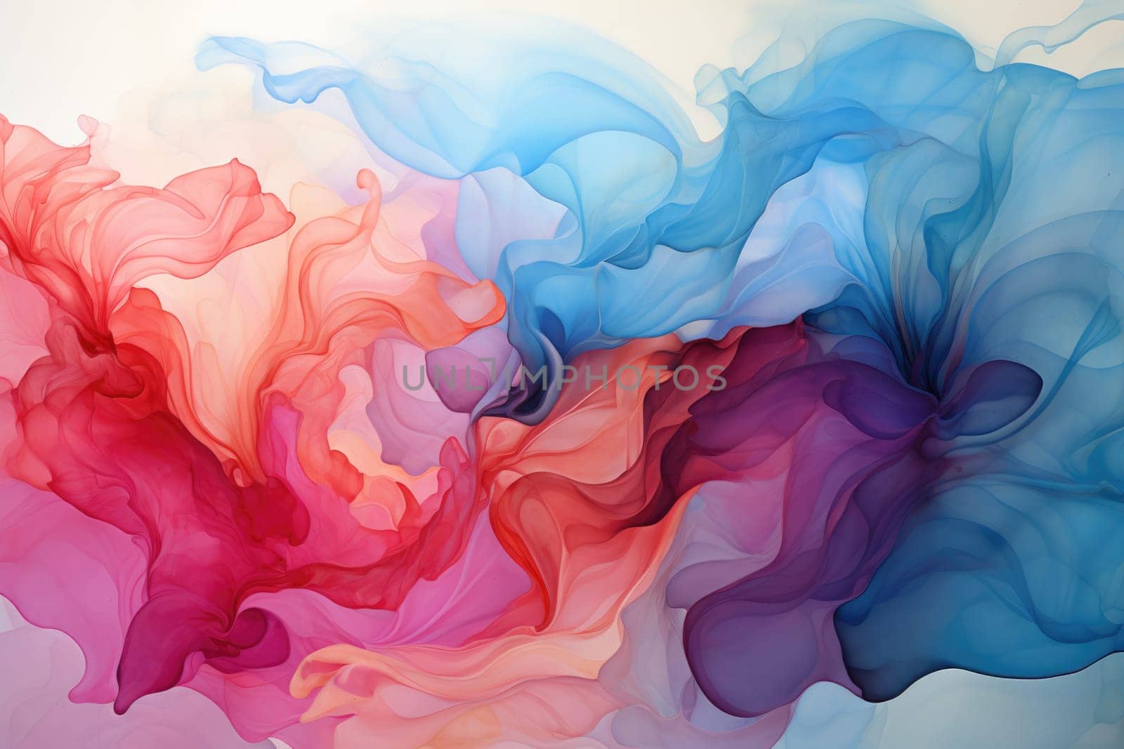 watercolor blobs and splashes abstract design. AI Generated by Desperada