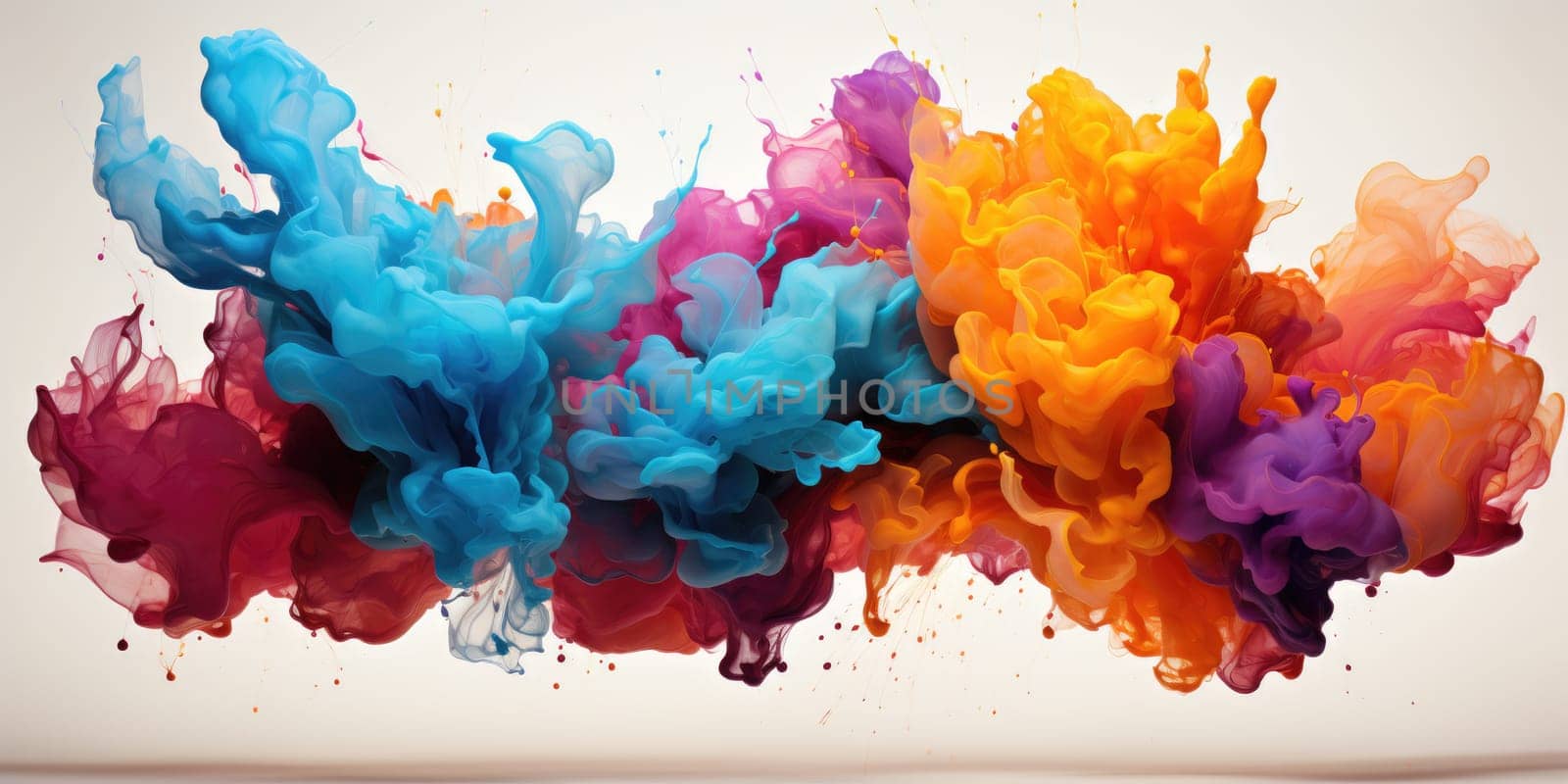 watercolor blobs and splashes abstract design, isolated on white background. AI Generated