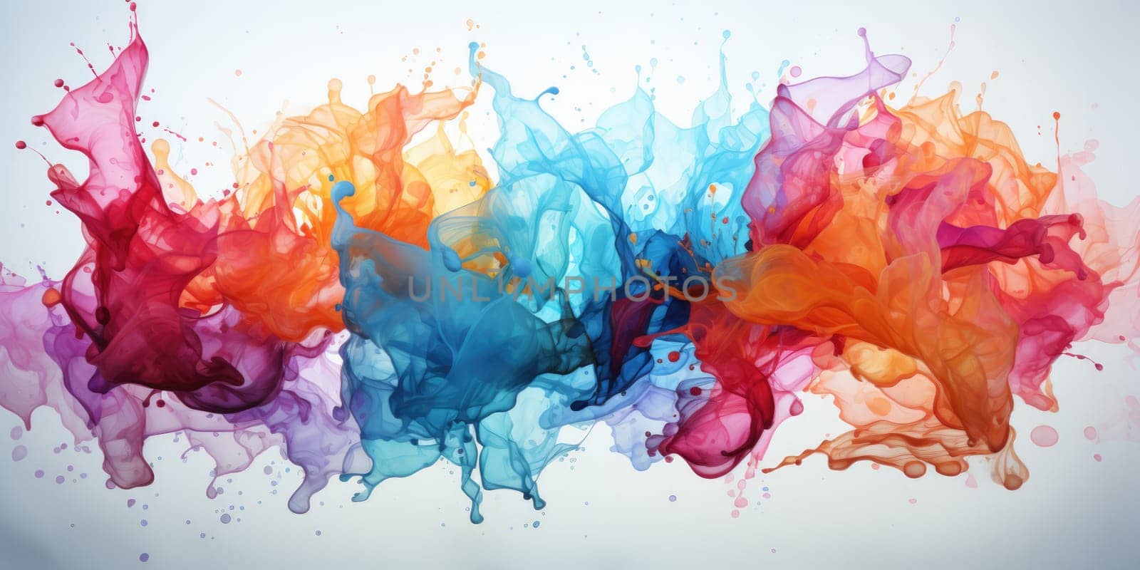 watercolor blobs and splashes abstract design, isolated on white background. AI Generated