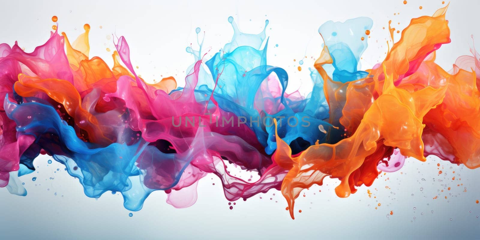 watercolor blobs and splashes abstract design. AI Generated by Desperada