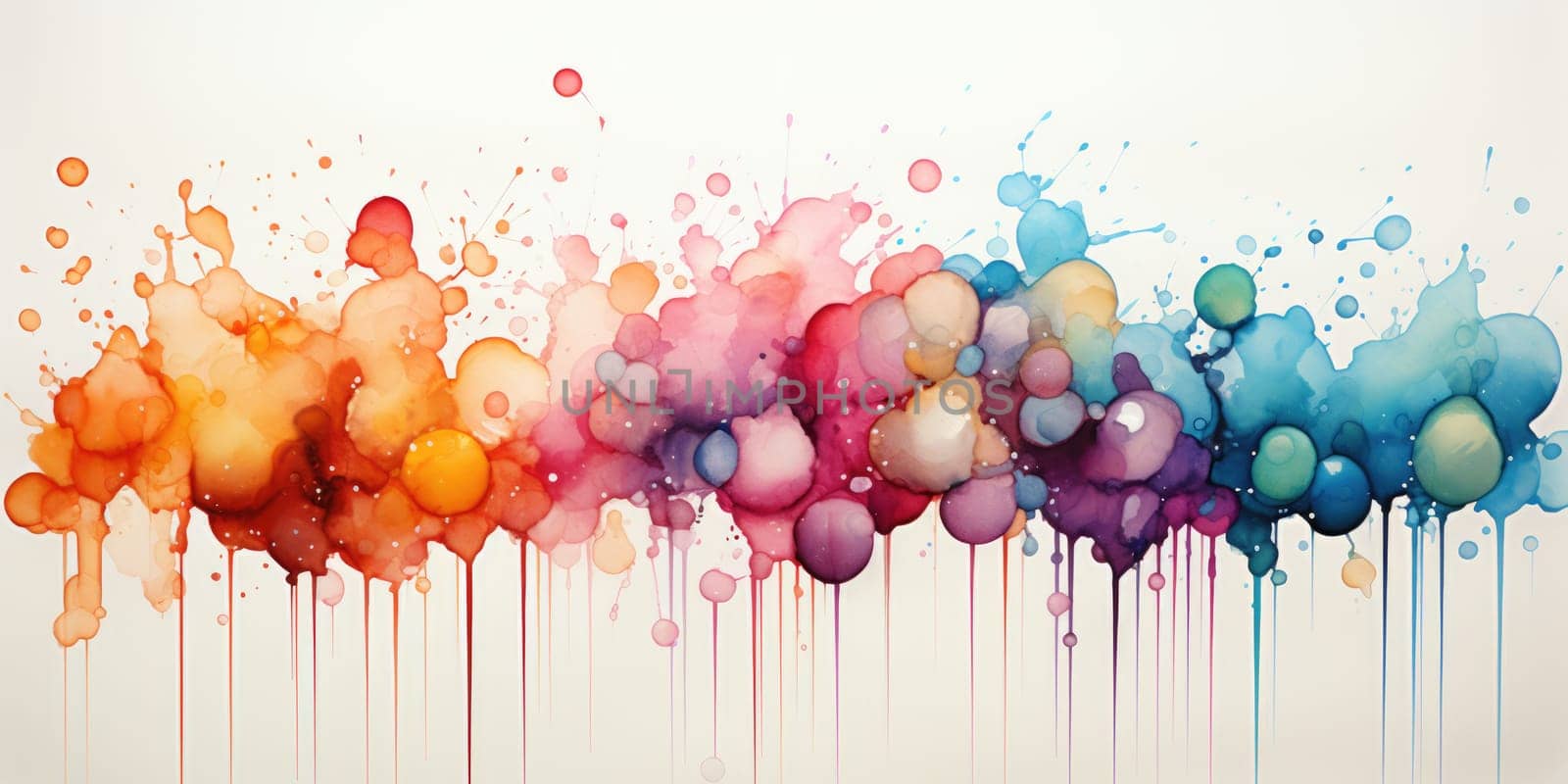 watercolor blobs and splashes abstract design, isolated on white background. AI Generated