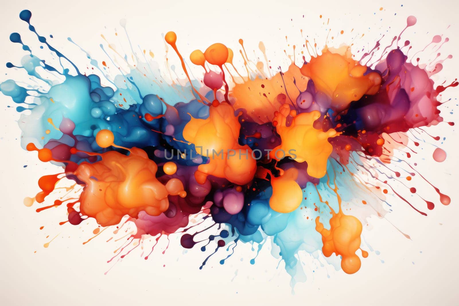 watercolor blobs and splashes abstract design. AI Generated by Desperada