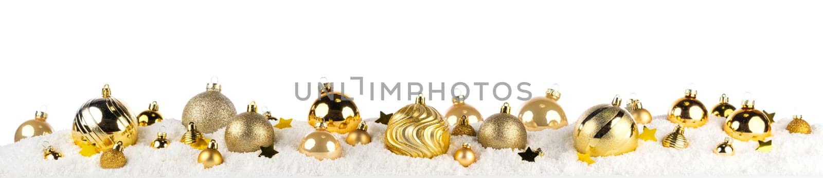 gold christmas balls long frame banner