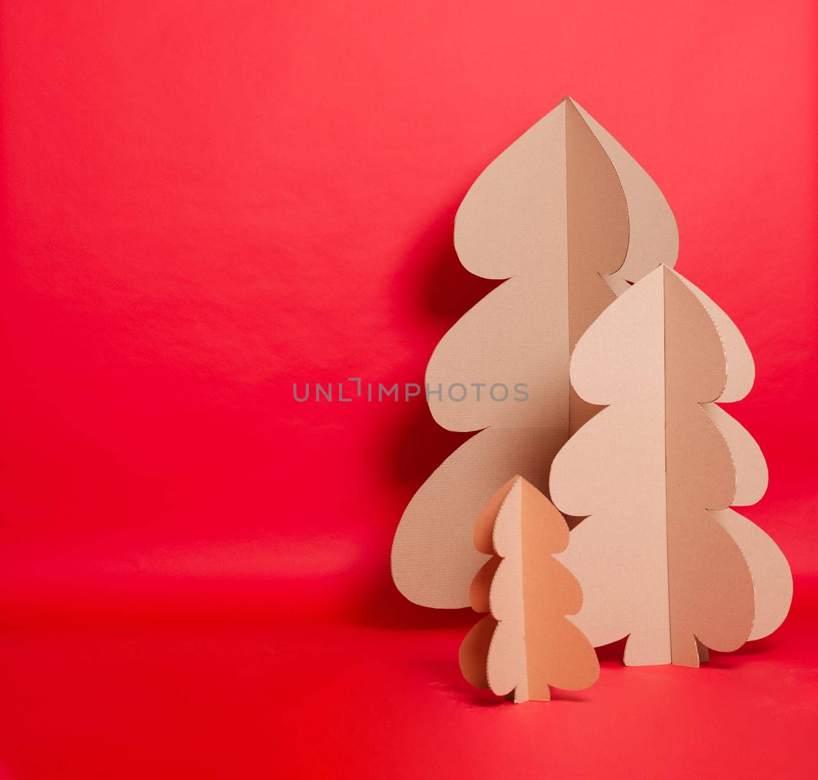 Christmas Tree Made Of Cardboard. Unique Trees. New Year.