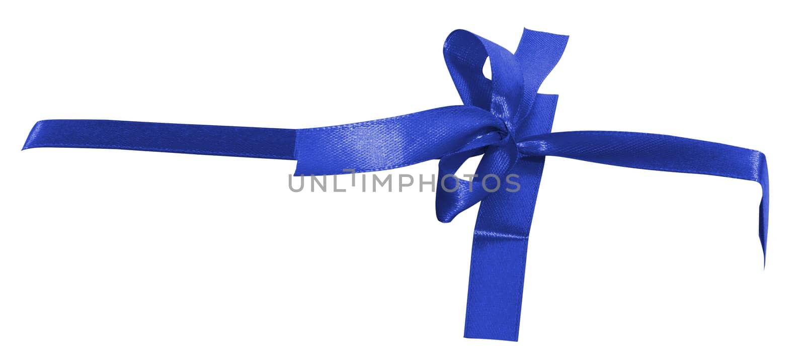 Blue silk ribbon tied around the box, frame and blank for design