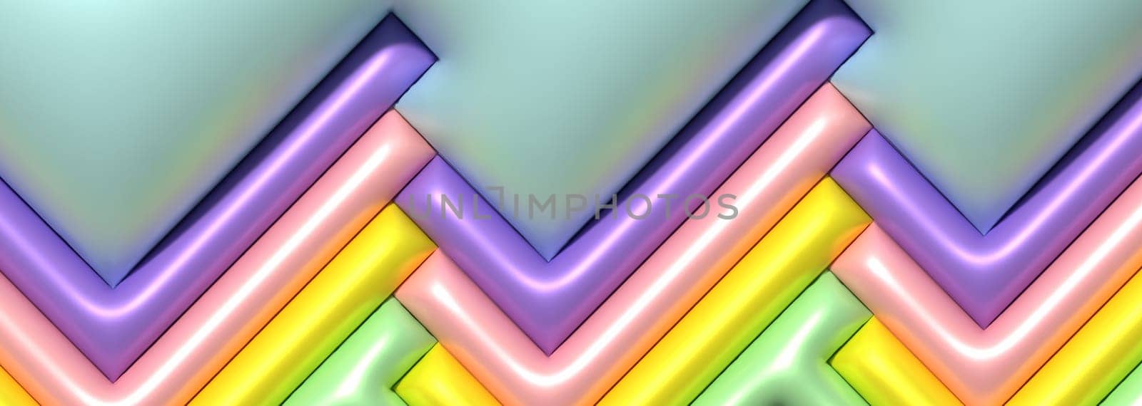 Background with inflated shapes, 3D rendering illustration