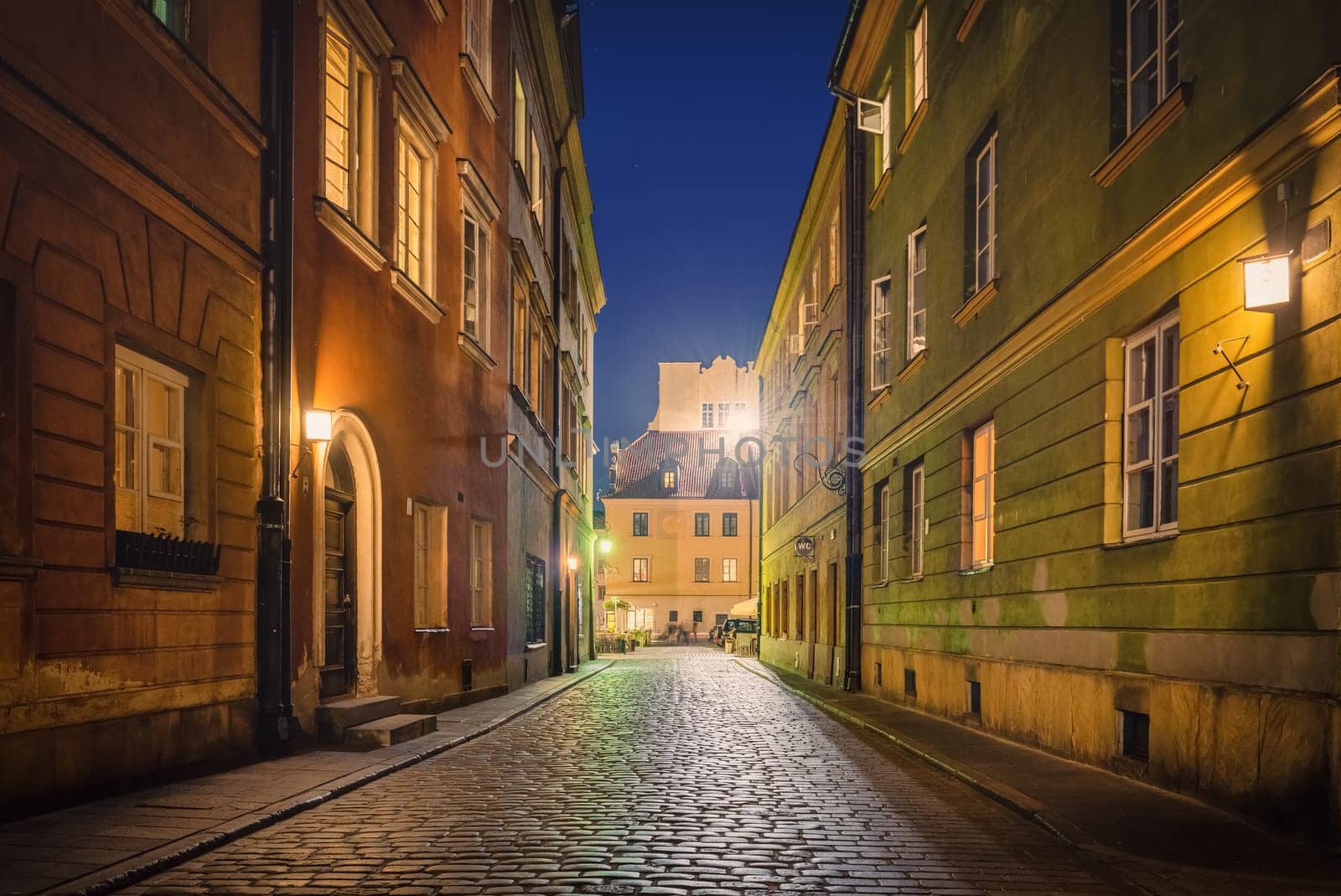 Ancient street of the historical old center of Warsaw