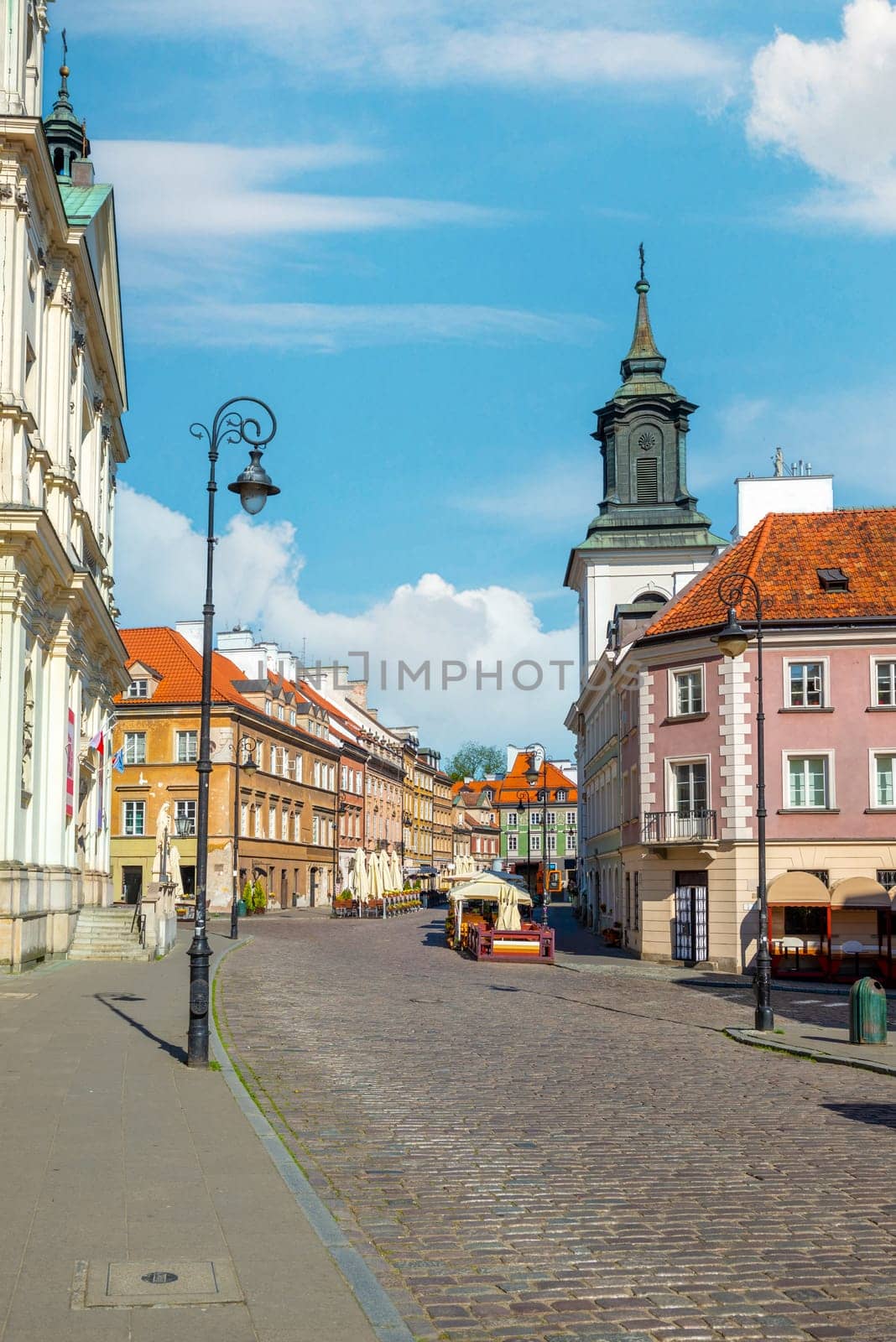 The old town street in Warsaw, Poland