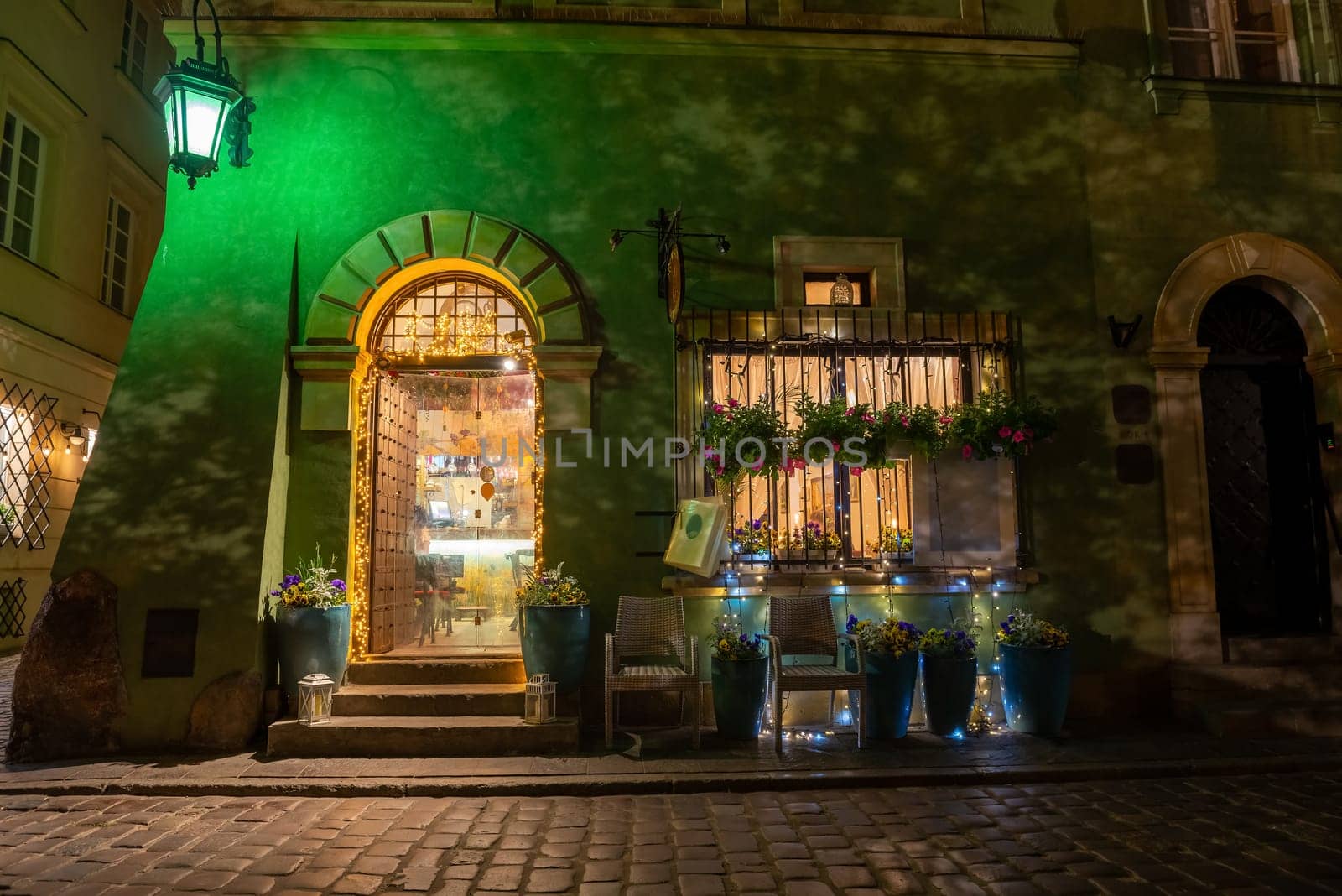 Old restaurant in the old town of Warsaw