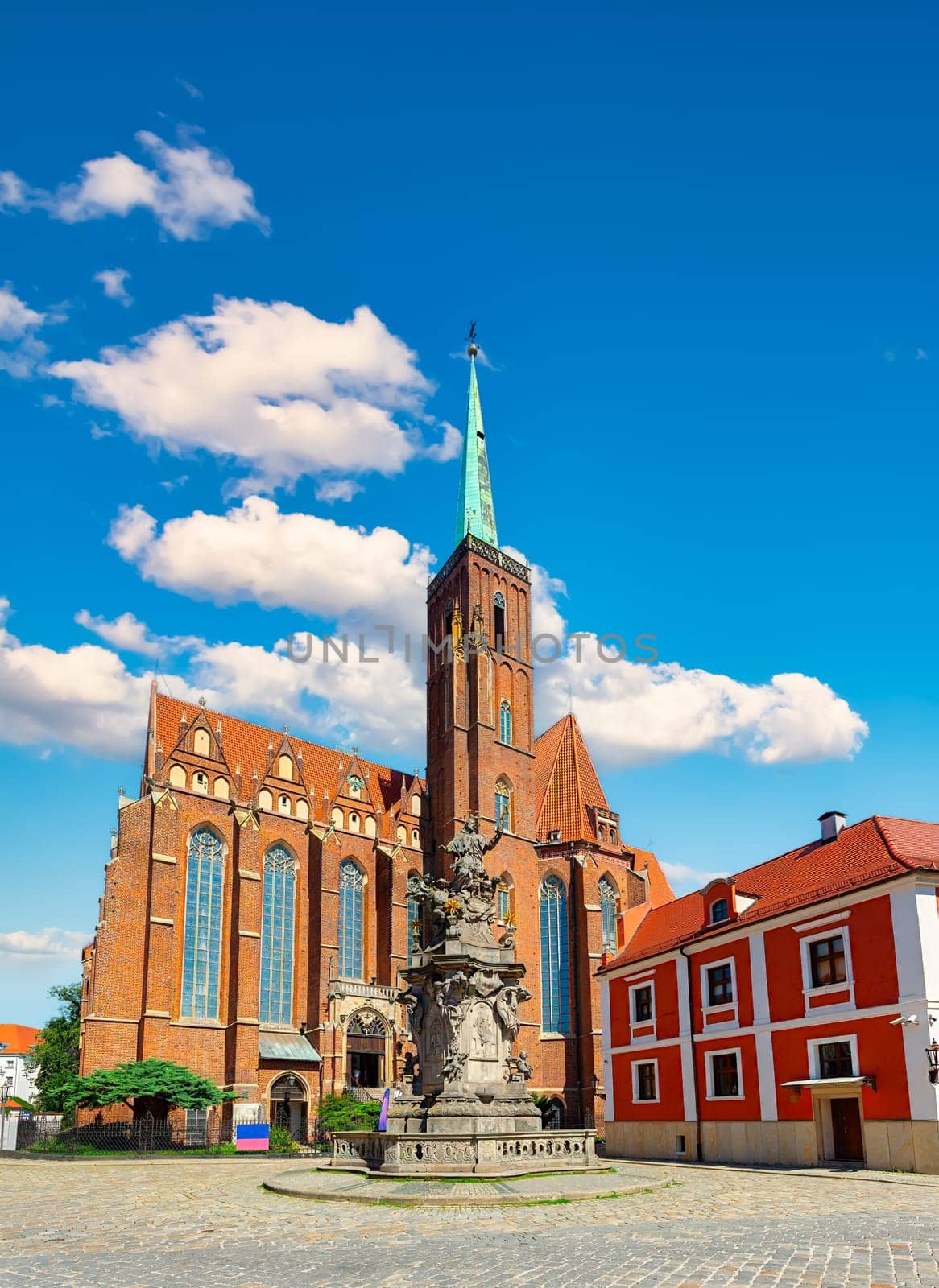 View to the Cathedral of John Baptist in Wroclaw