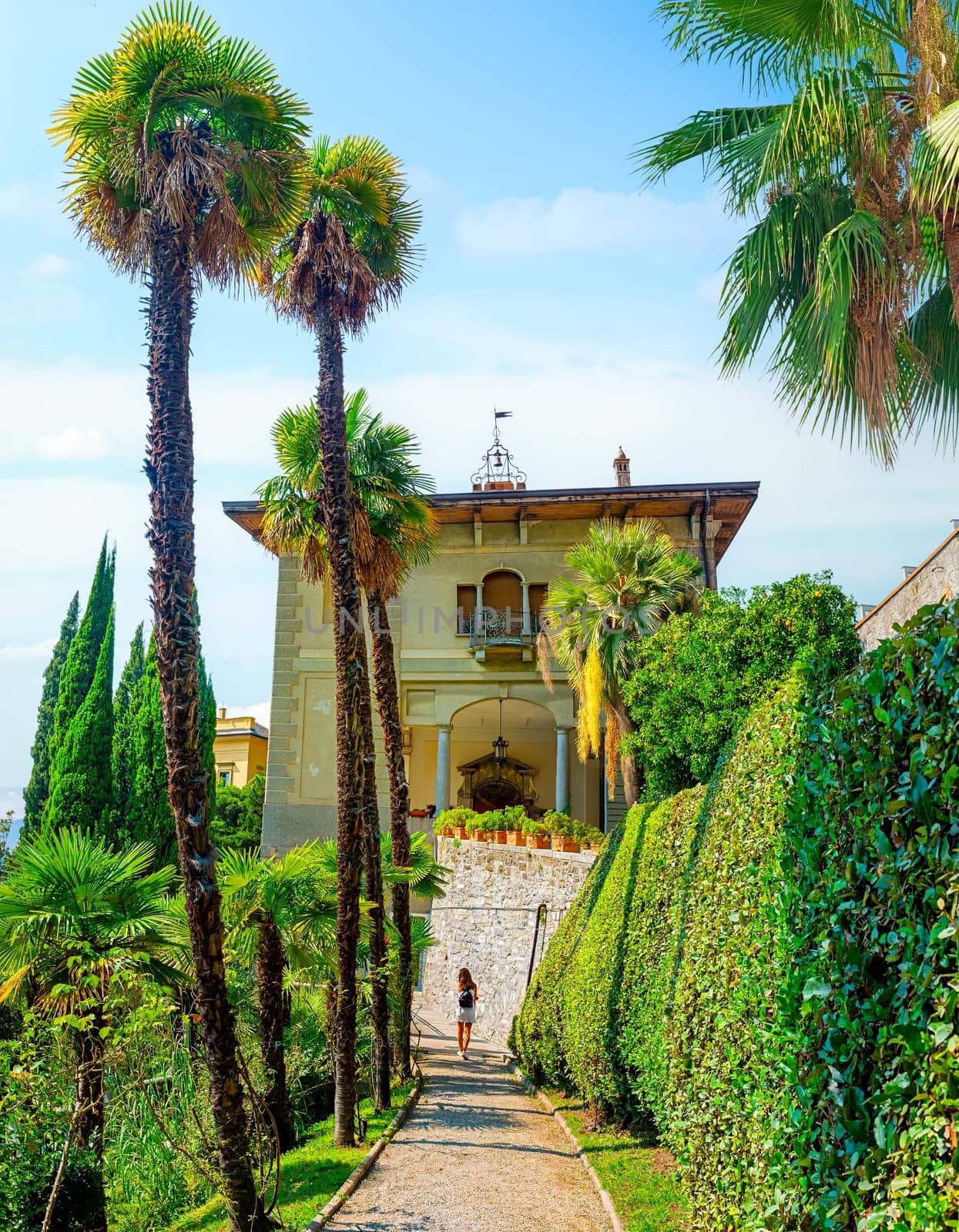 View to the lake Como from villa Monastero Italy