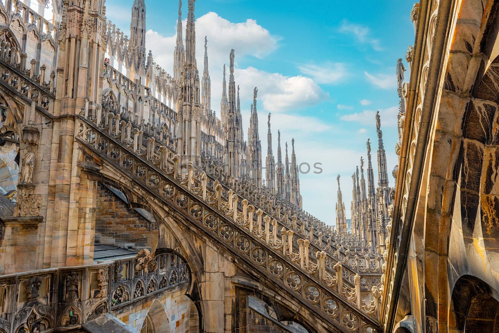 Roof terraces of Milan Cathedral, Lombardia, Italy