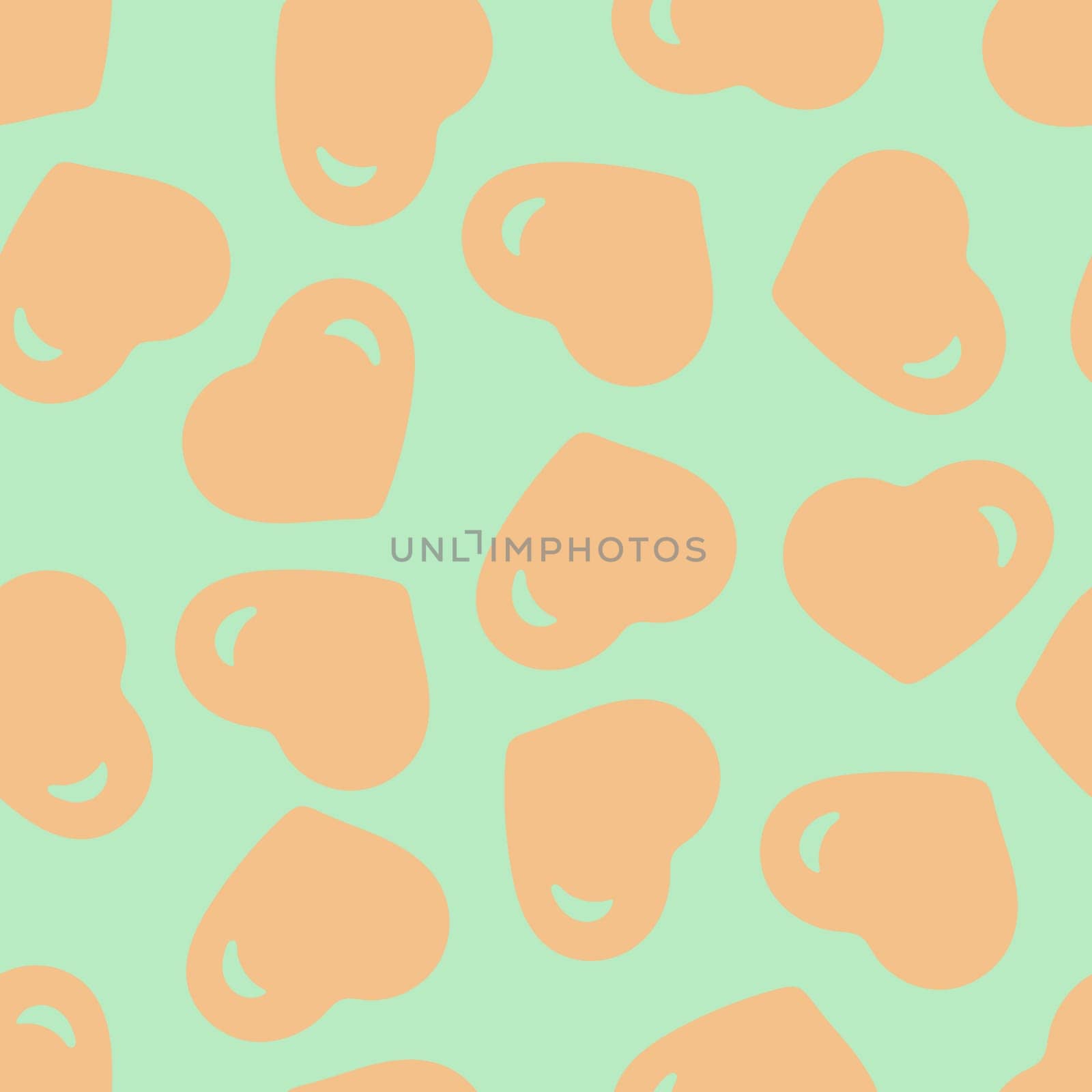 Hand Drawn Seamless Patterns with Hearts in Doodle Style. by Rina_Dozornaya