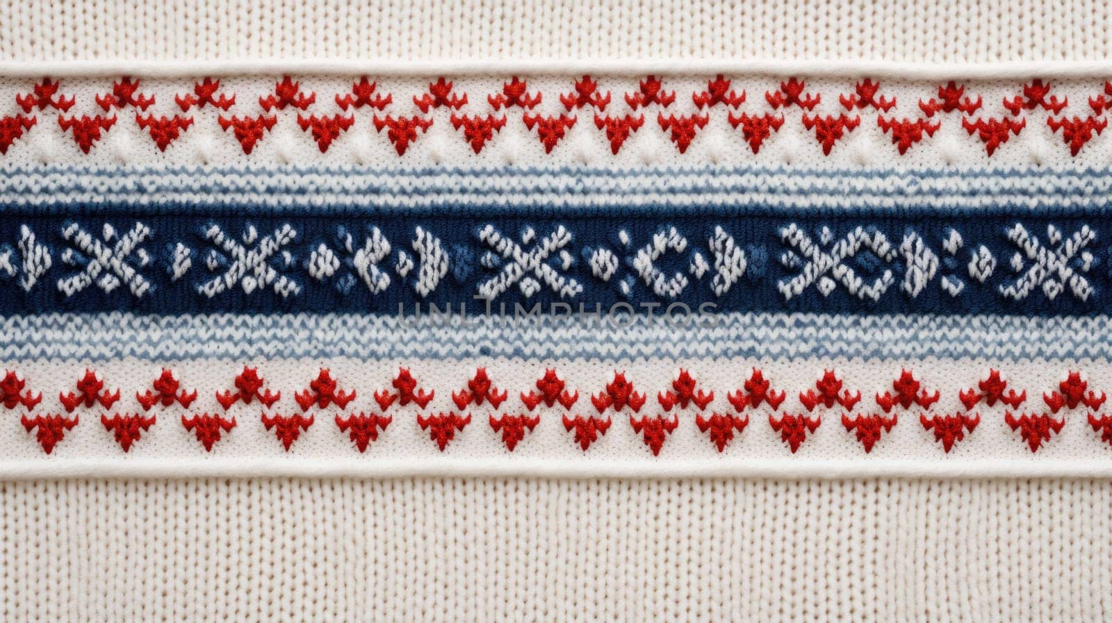 Fair Isle wool pattern fabric, ai
