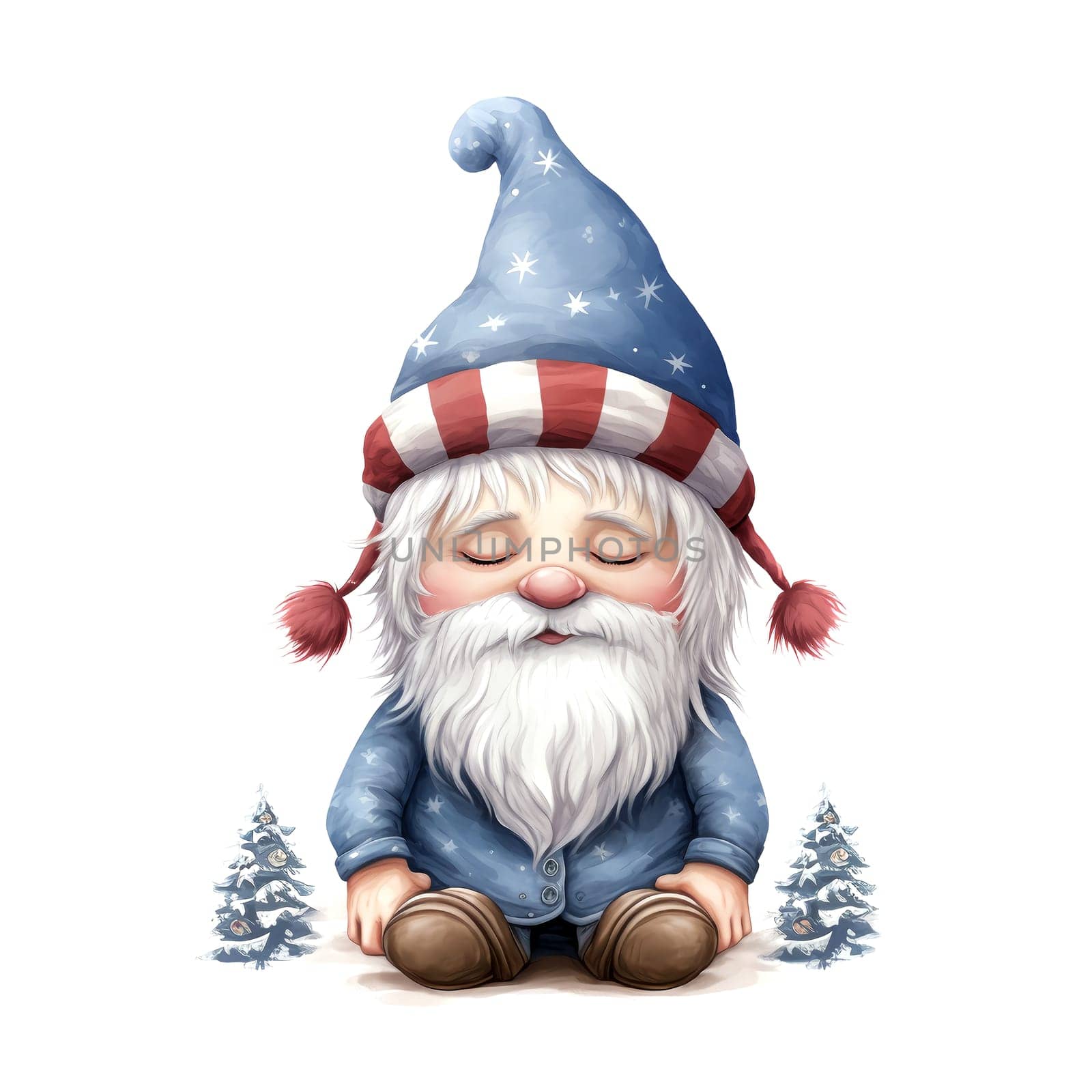 Watercolor Christmas Gnomes Clipart is a great choice for creating cards, invitations, party supplies and decorations. AI generated.