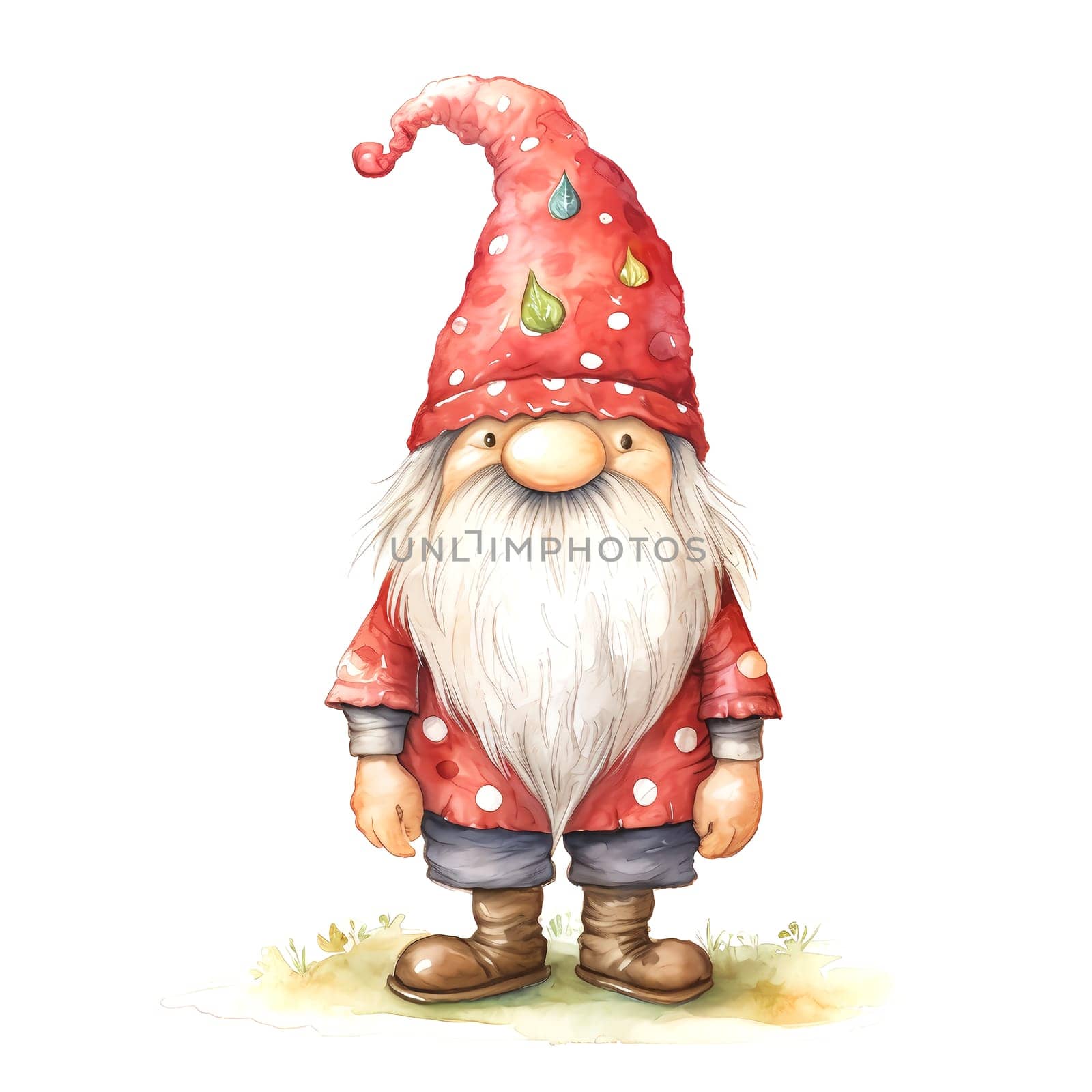 Watercolor Christmas Gnomes Clipart is a great choice for creating cards, invitations, party supplies and decorations. AI generated.