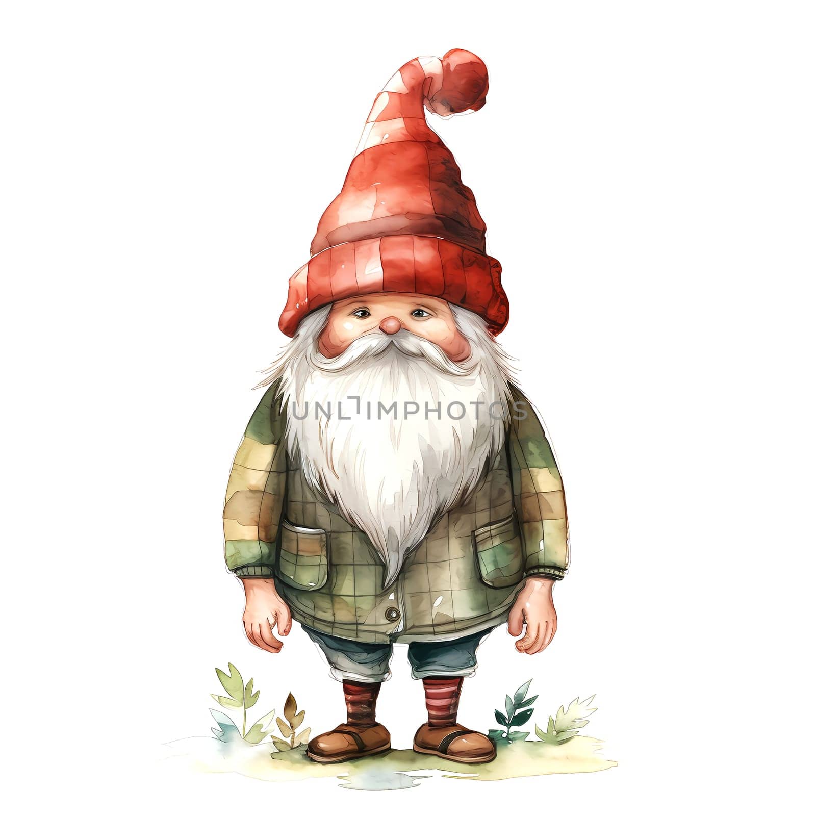 Watercolor Christmas Gnomes Clipart is a great choice for creating cards, invitations, party supplies and decorations. AI generated.