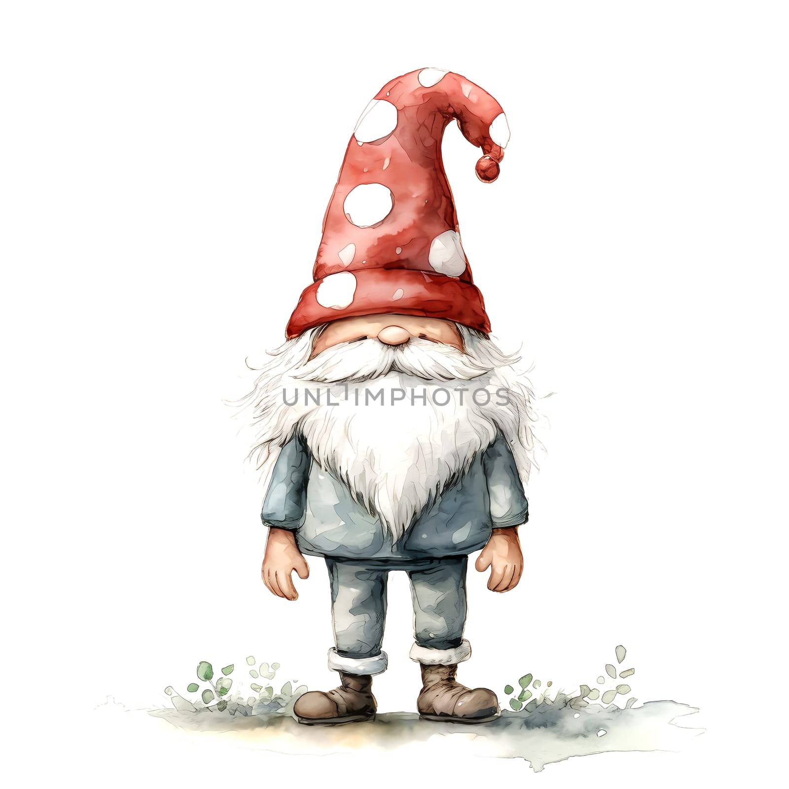 Watercolor Christmas Gnomes Clipart is a great choice for creating cards, invitations, party supplies and decorations. AI generated.