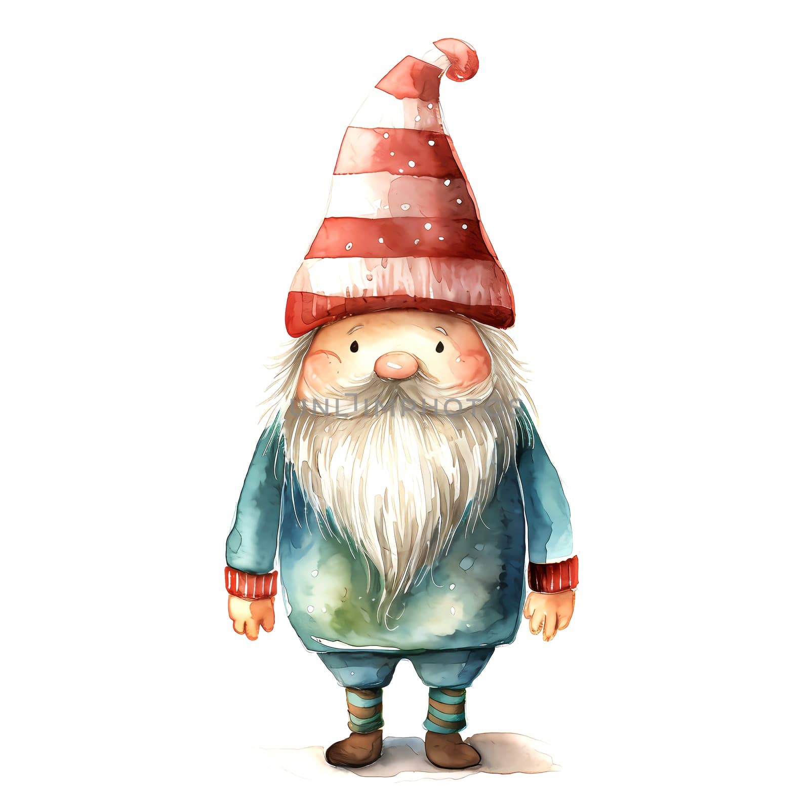 Watercolor Christmas Gnomes Clipart is a great choice for creating cards, invitations, party supplies and decorations. AI generated.