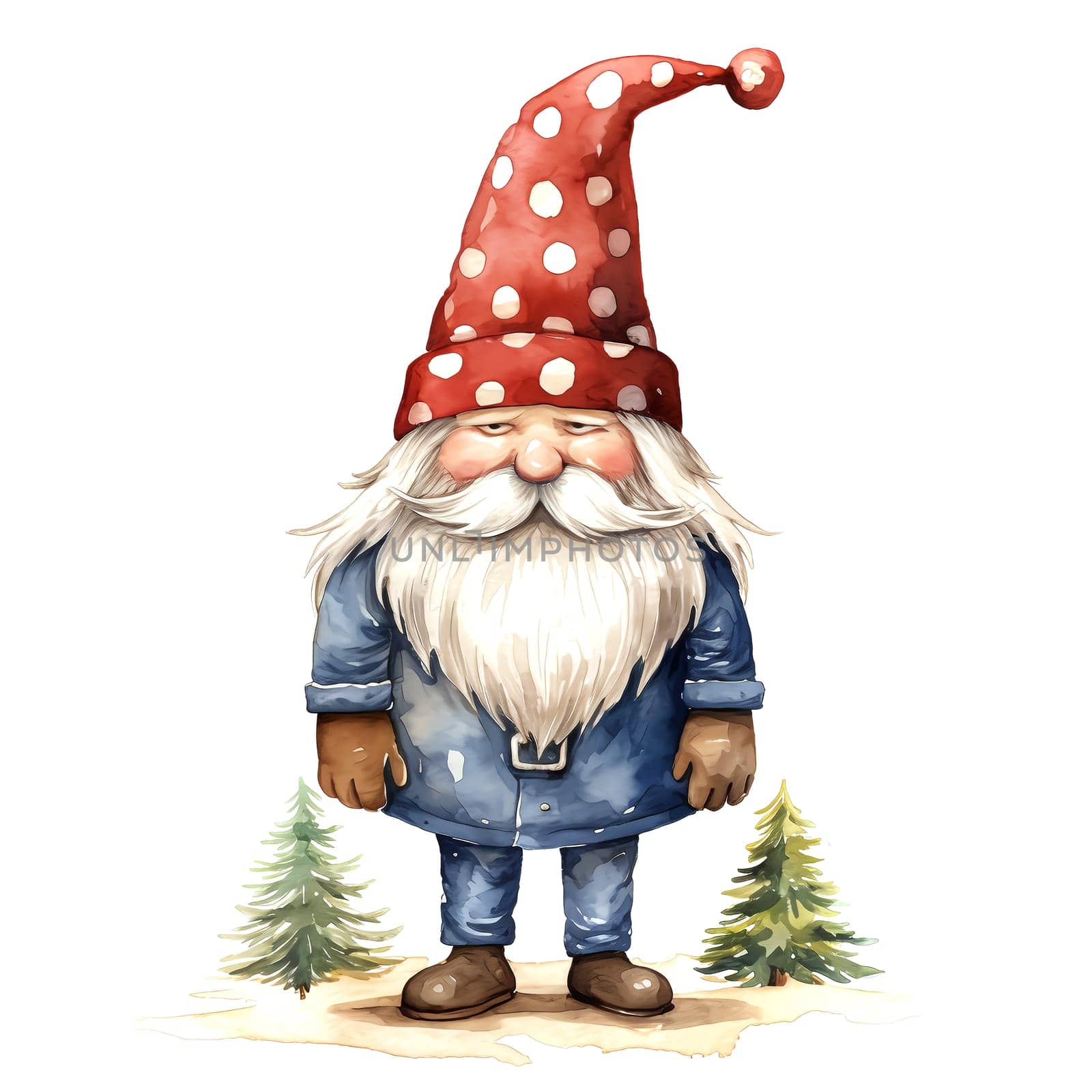 Watercolor Christmas Gnomes Clipart is a great choice for creating cards, invitations, party supplies and decorations. AI generated.