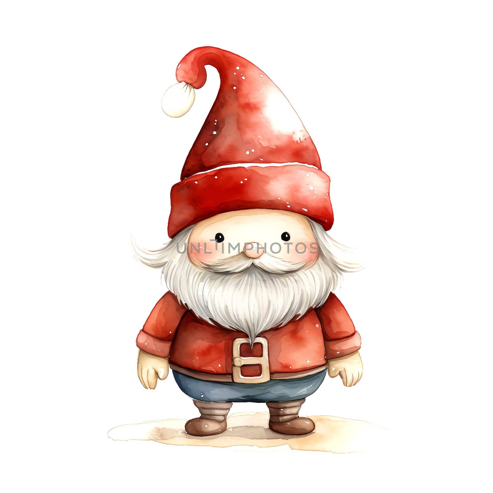 Watercolor Christmas Gnomes Clipart is a great choice for creating cards, invitations, party supplies and decorations. AI generated.