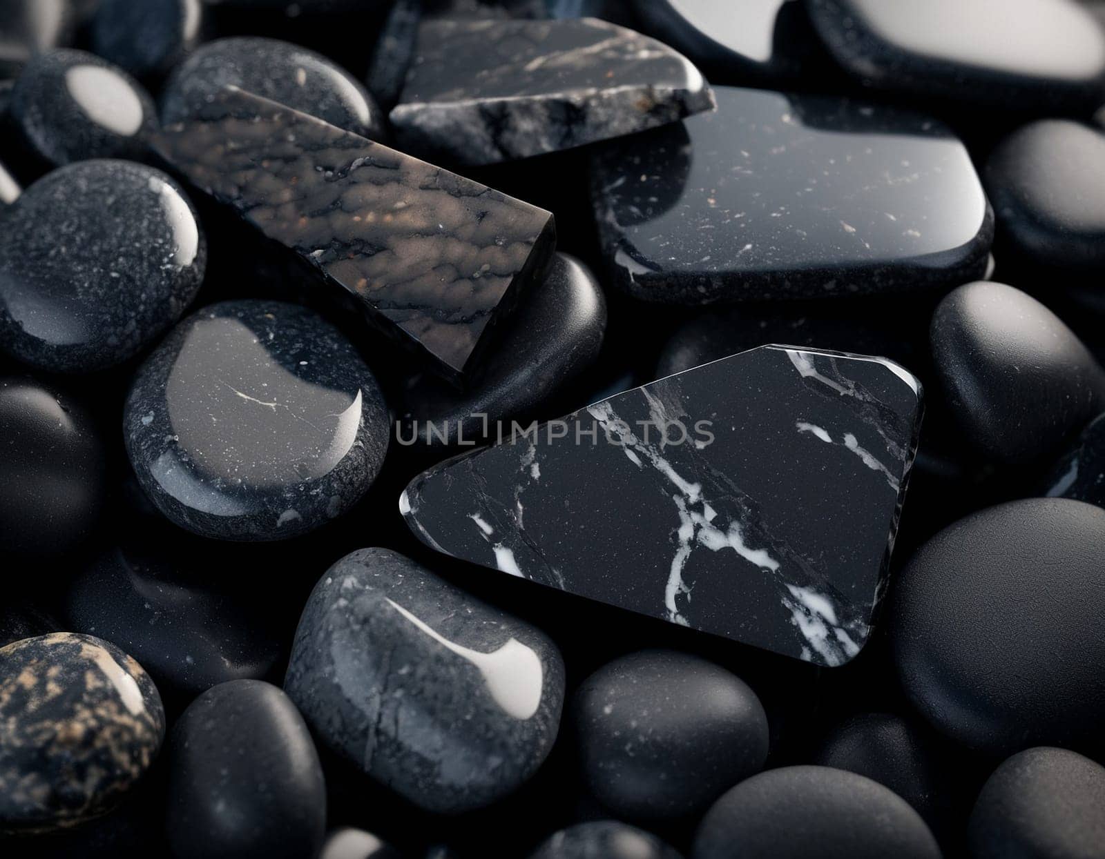 Professional background with expensive black mountain granite and marble. High quality illustration