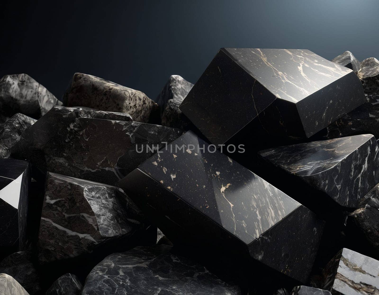 Professional background with expensive black mountain granite and marble. High quality illustration