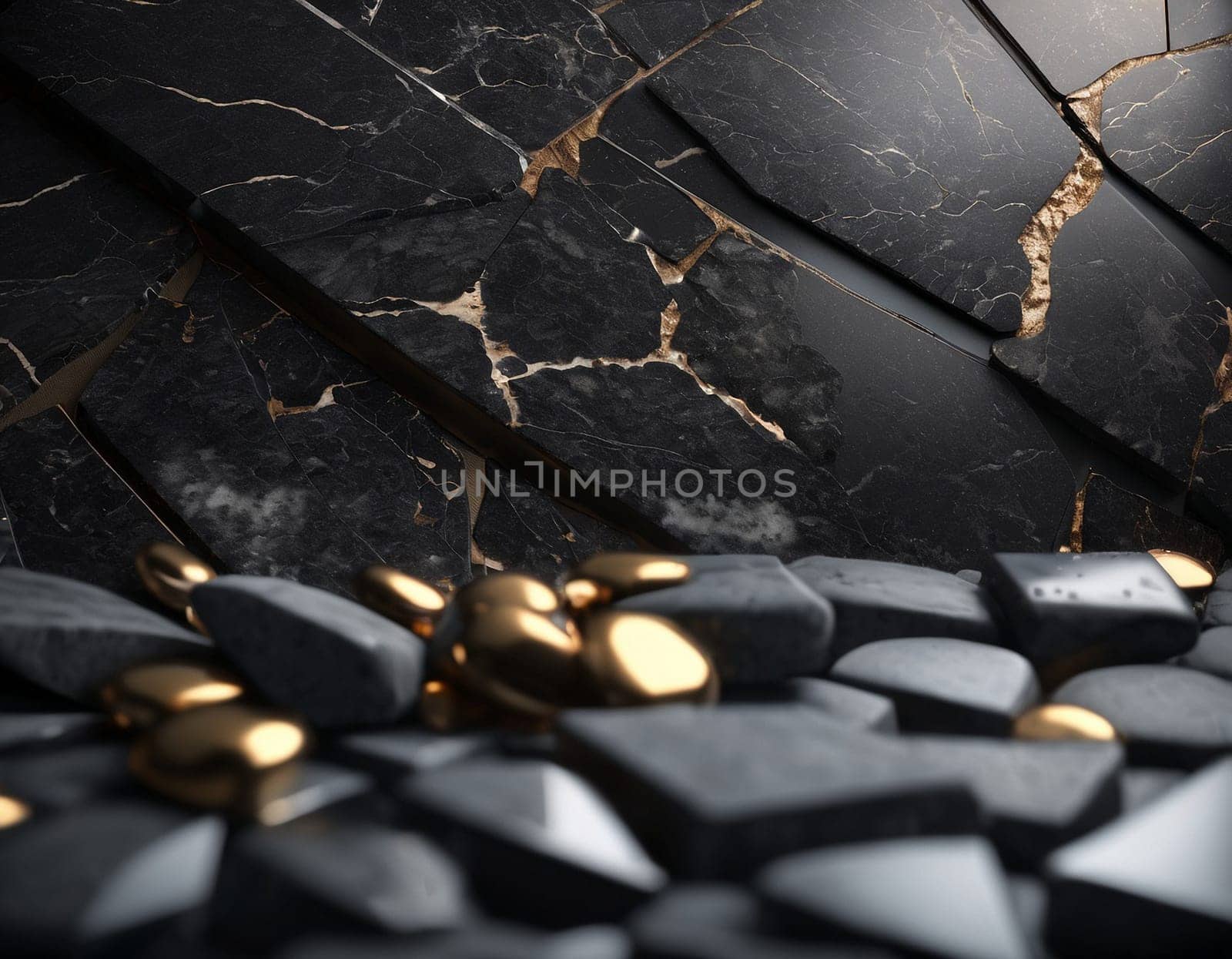 Professional background with expensive black mountain granite and marble. High quality illustration