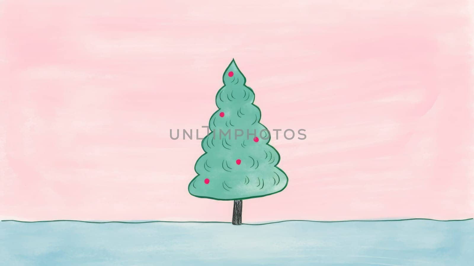 Creative art Christmas tree hand drawing style comeliness by biancoblue