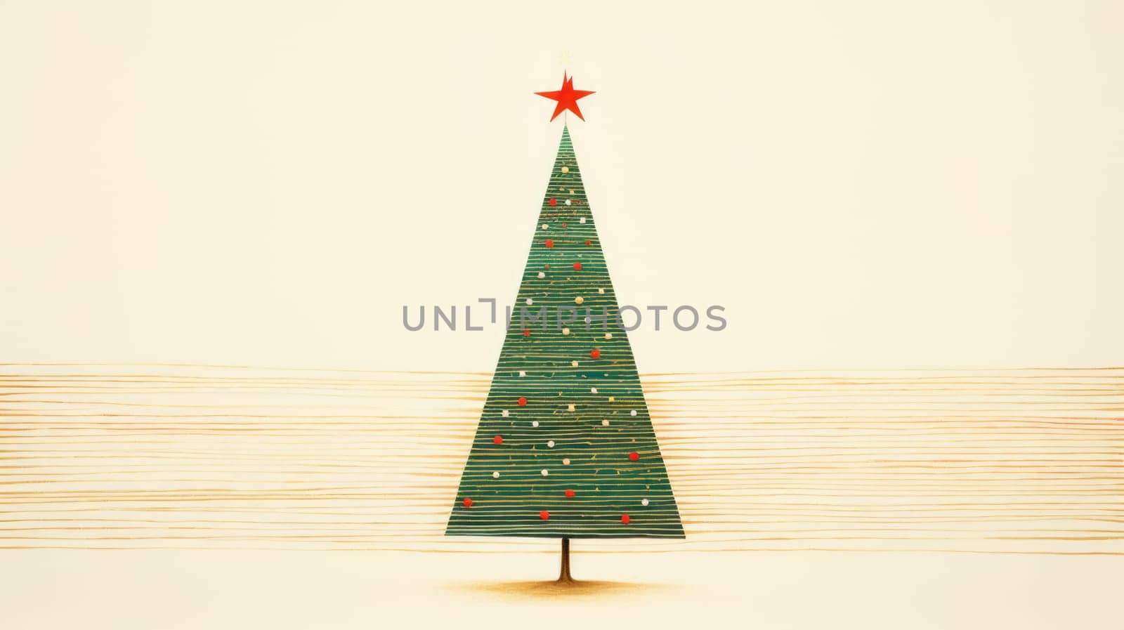 Creative art Christmas tree hand drawing style comeliness by biancoblue