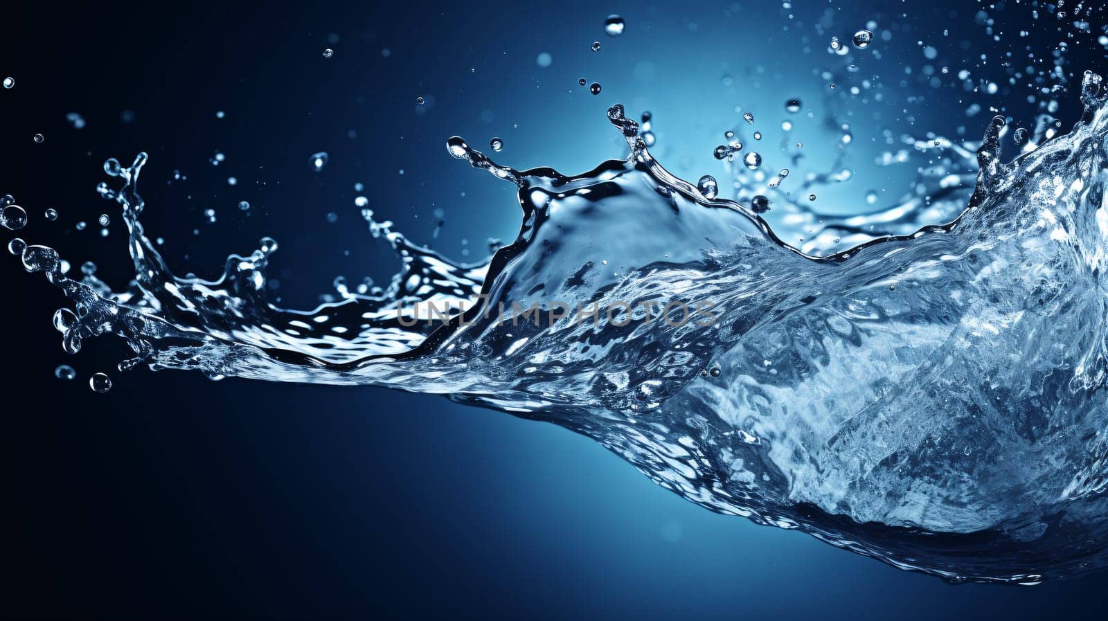 water splash on blue background - Generative AI by chrisroll