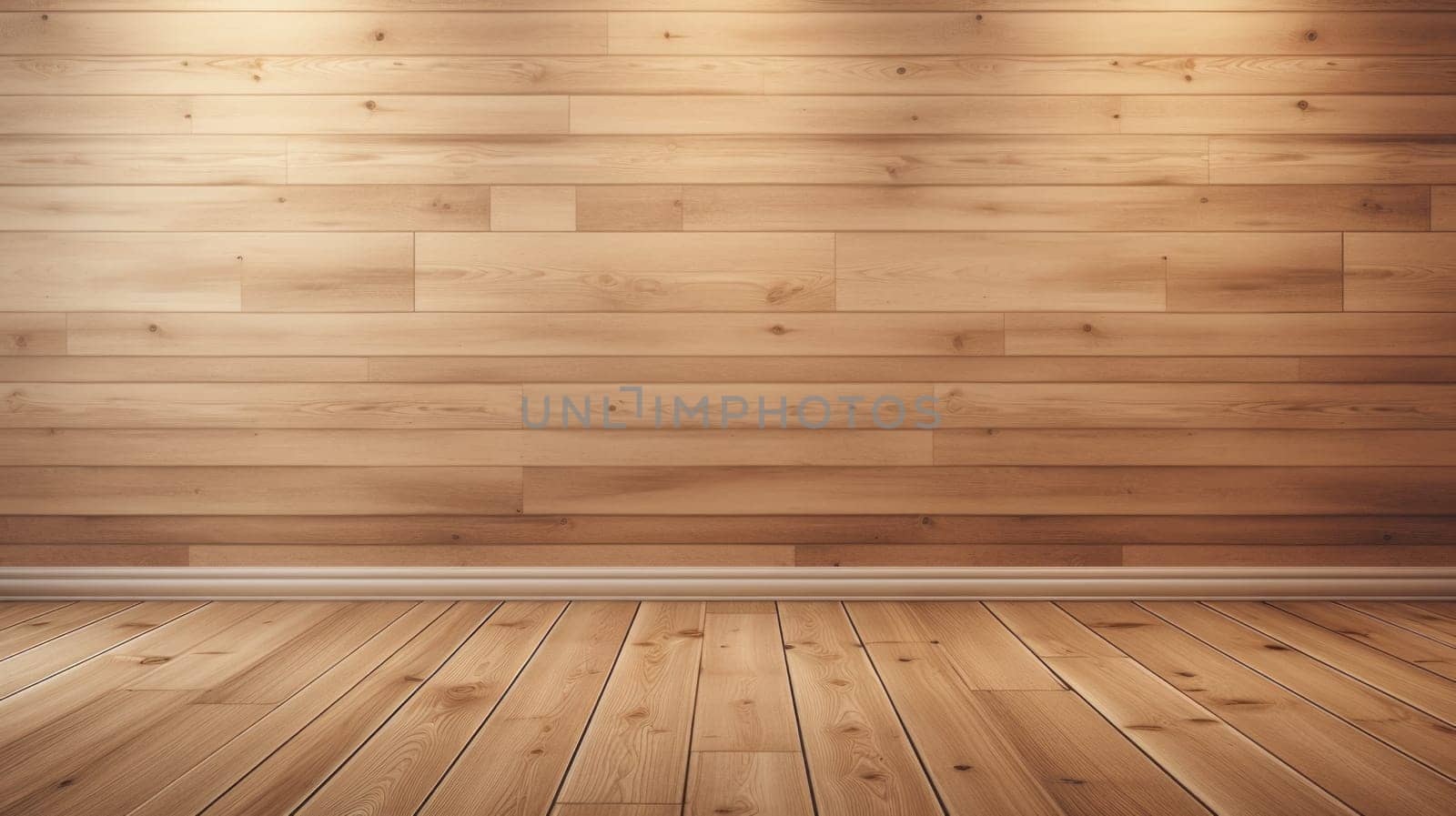wood wall empty room mock-up, ai