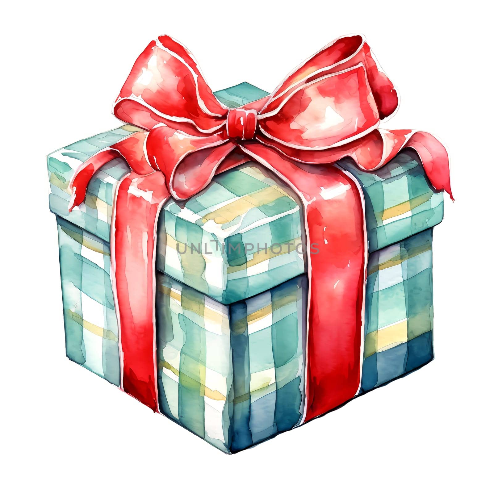 Watercolor Christmas Gifts. Clipart is a great choice for creating cards, invitations, party supplies and decorations. AI generated.