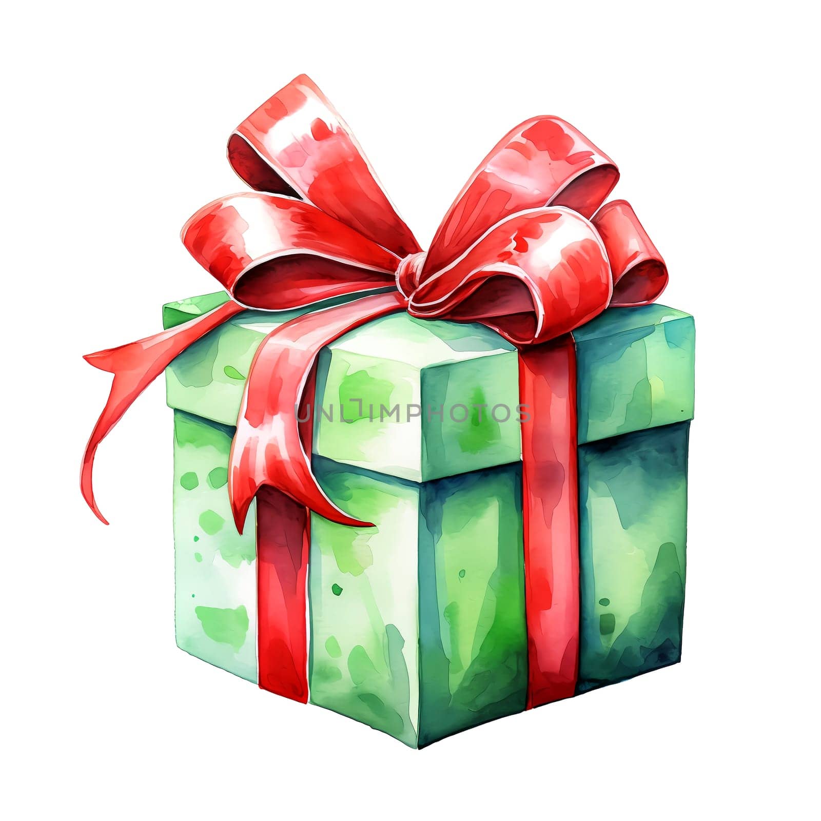 Watercolor Christmas Gifts. Clipart is a great choice for creating cards, invitations, party supplies and decorations. AI generated.