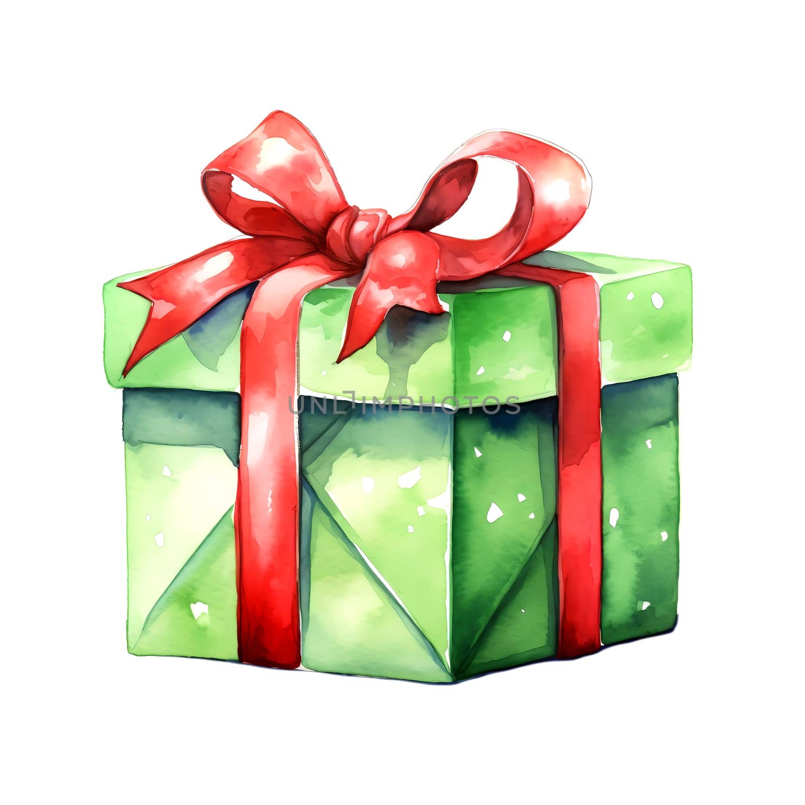 Watercolor Christmas Gifts.. Clipart. AI generated. by AndreyKENO