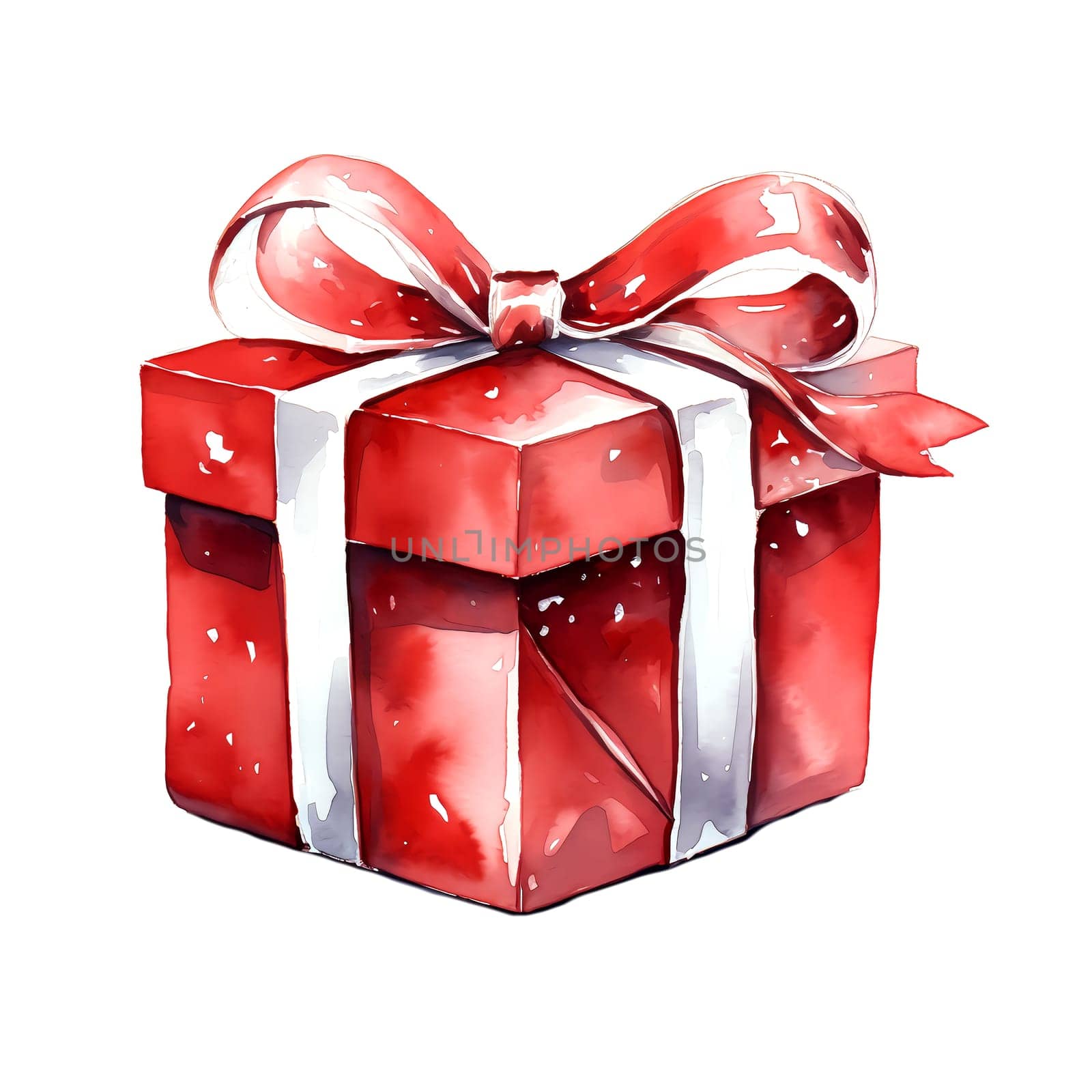 Watercolor Christmas Gifts.. Clipart. AI generated. by AndreyKENO