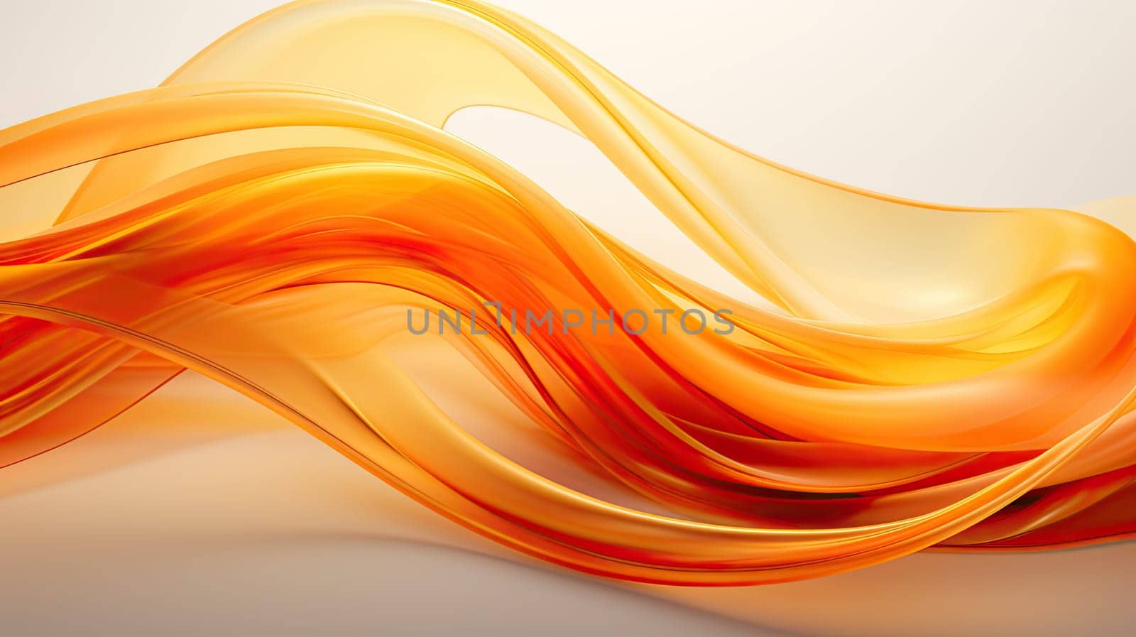 abstract wavy background with orange silk streams.