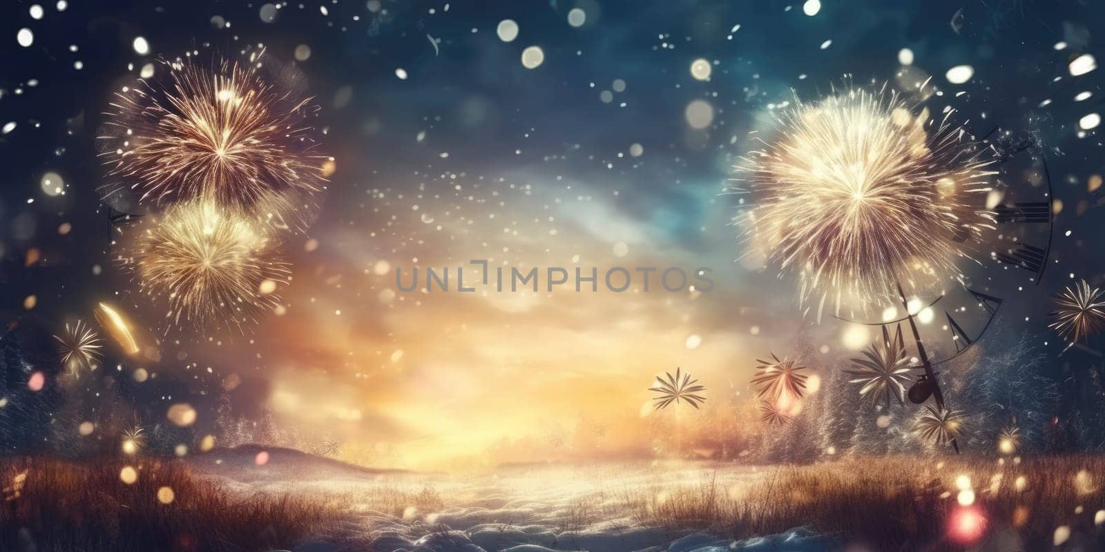 Abstract colored firework background new year 2024 comeliness by biancoblue