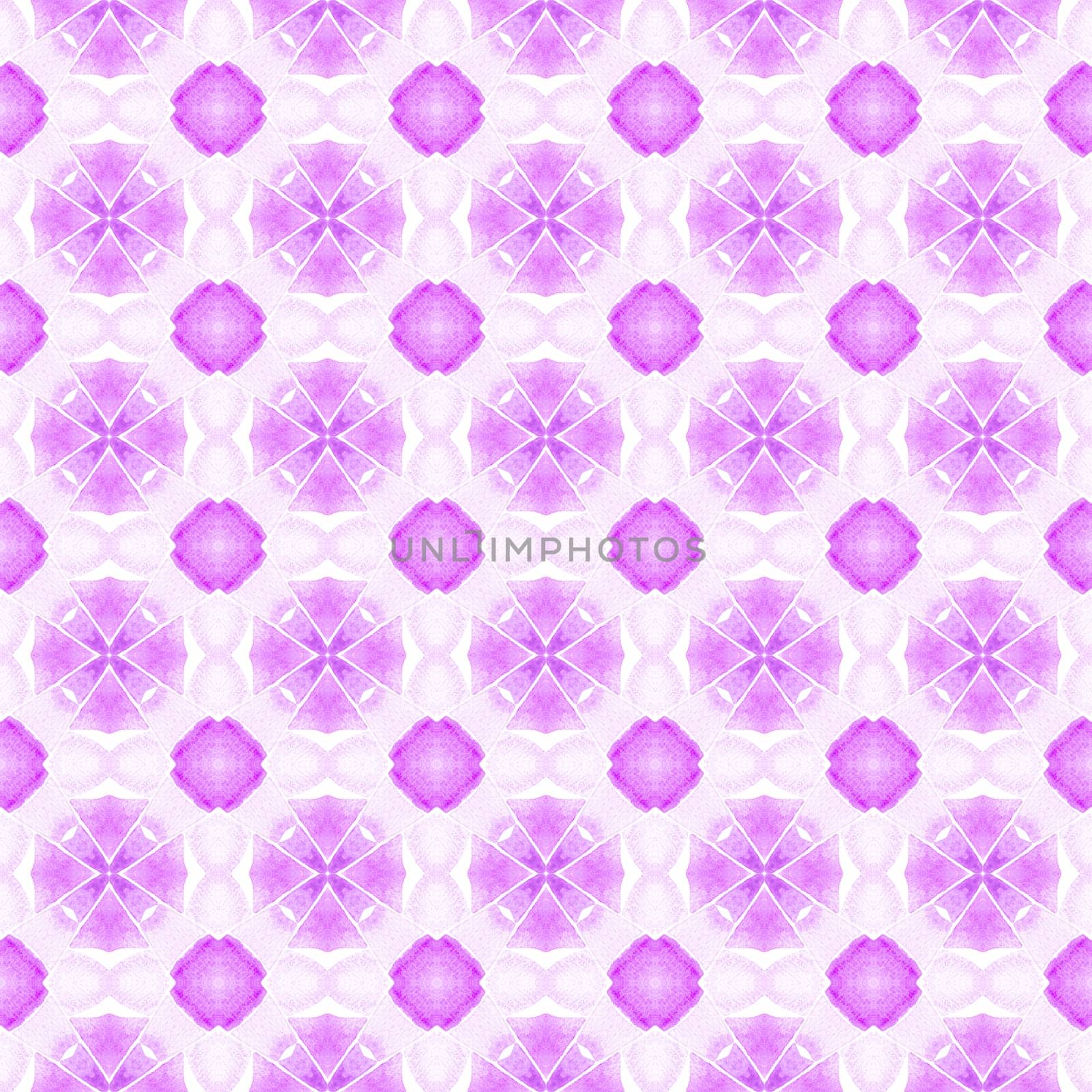 Green geometric chevron watercolor border. Purple tempting boho chic summer design. Chevron watercolor pattern. Textile ready resplendent print, swimwear fabric, wallpaper, wrapping.