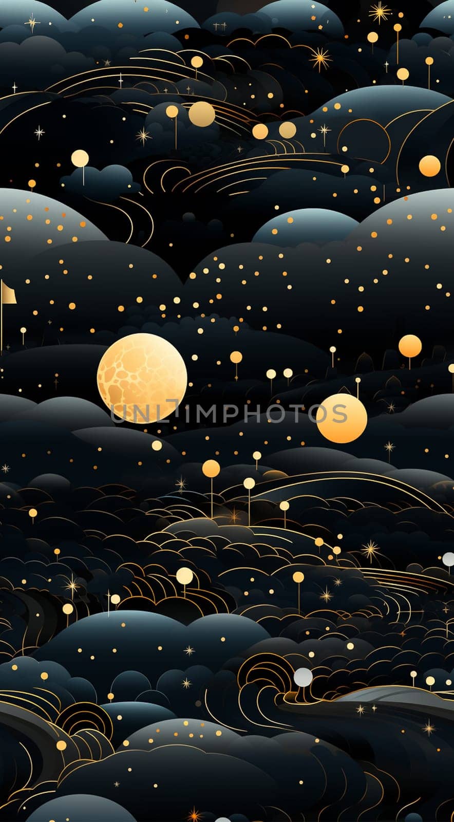 Cosmos galaxy space seamless pattern with planets, comets, constellations and stars. Night sky hand drawn doodle astronomical background for children. Animation design by Annebel146