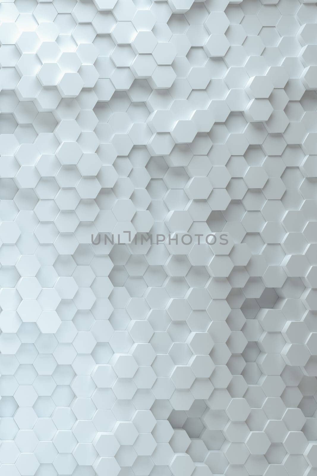 White Hexagonal Background. Luxury White Pattern. 3d render.