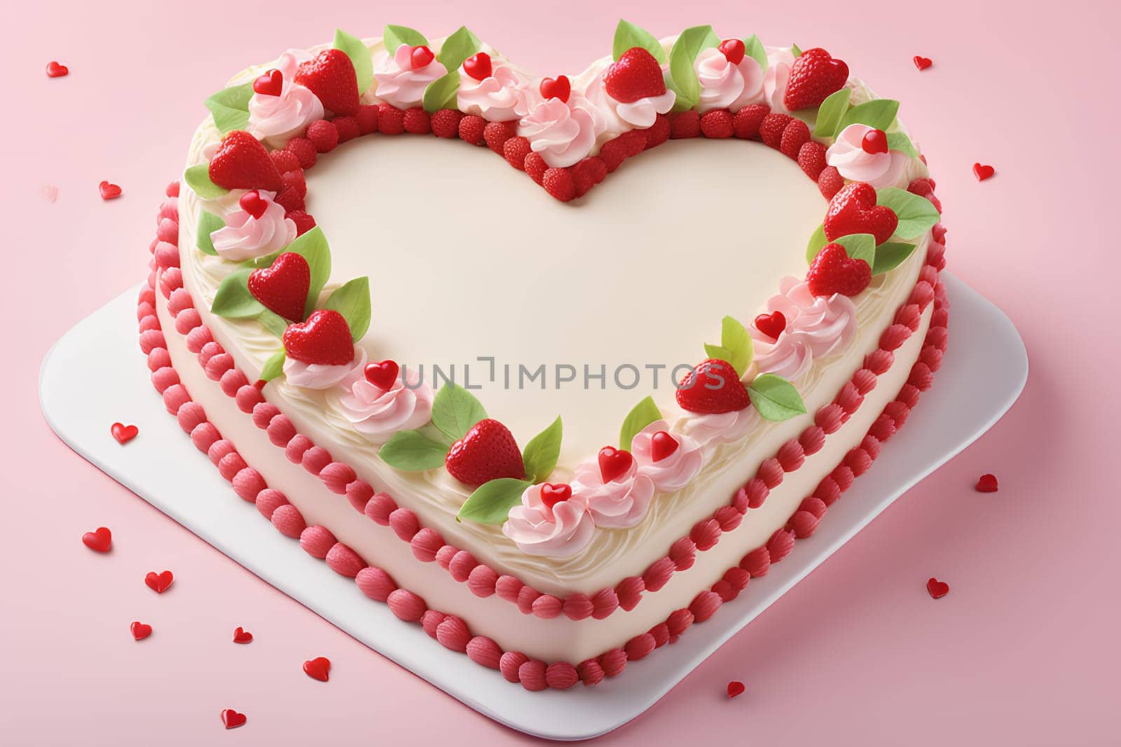 Heart-shaped mousse cake for Valentine's Day