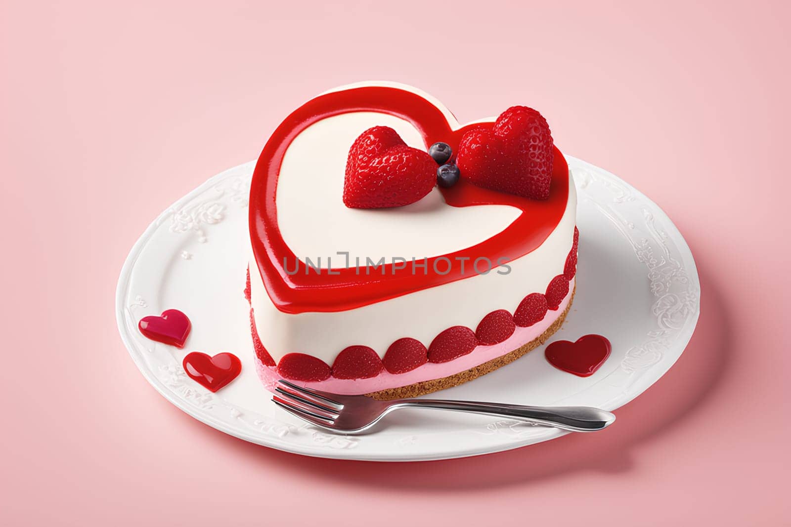 Heart-shaped mousse cake for Valentine's Day. by Annu1tochka