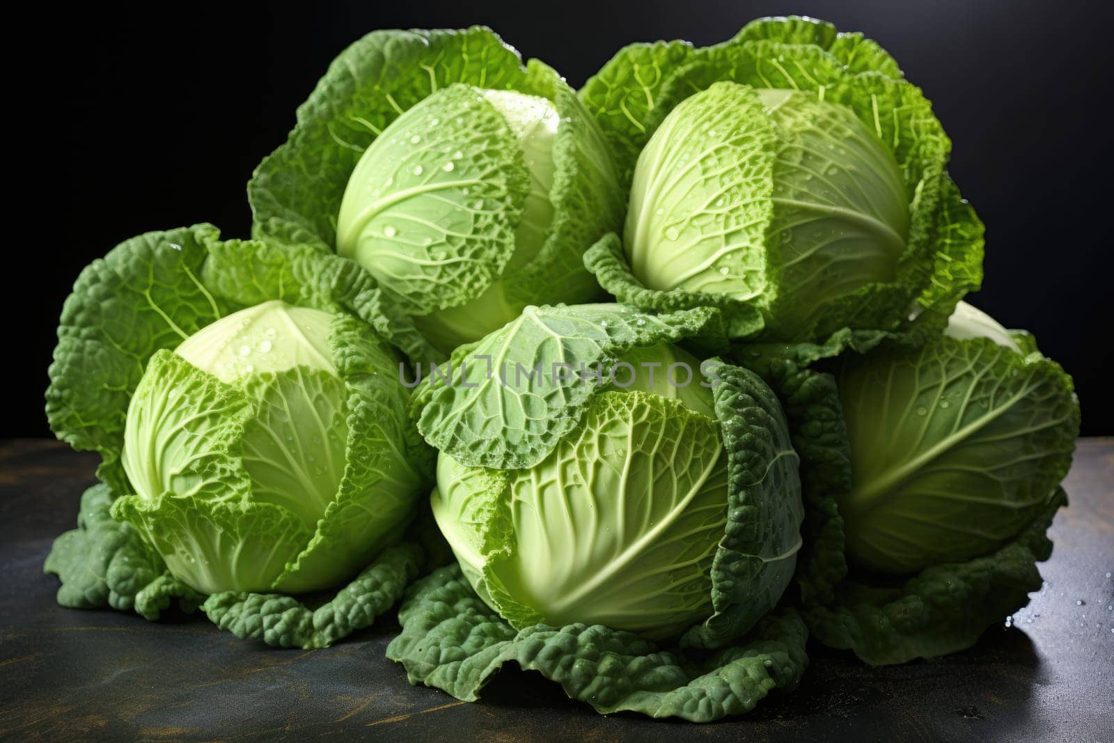 watercolor cabbage isolated on white background, AI Generated