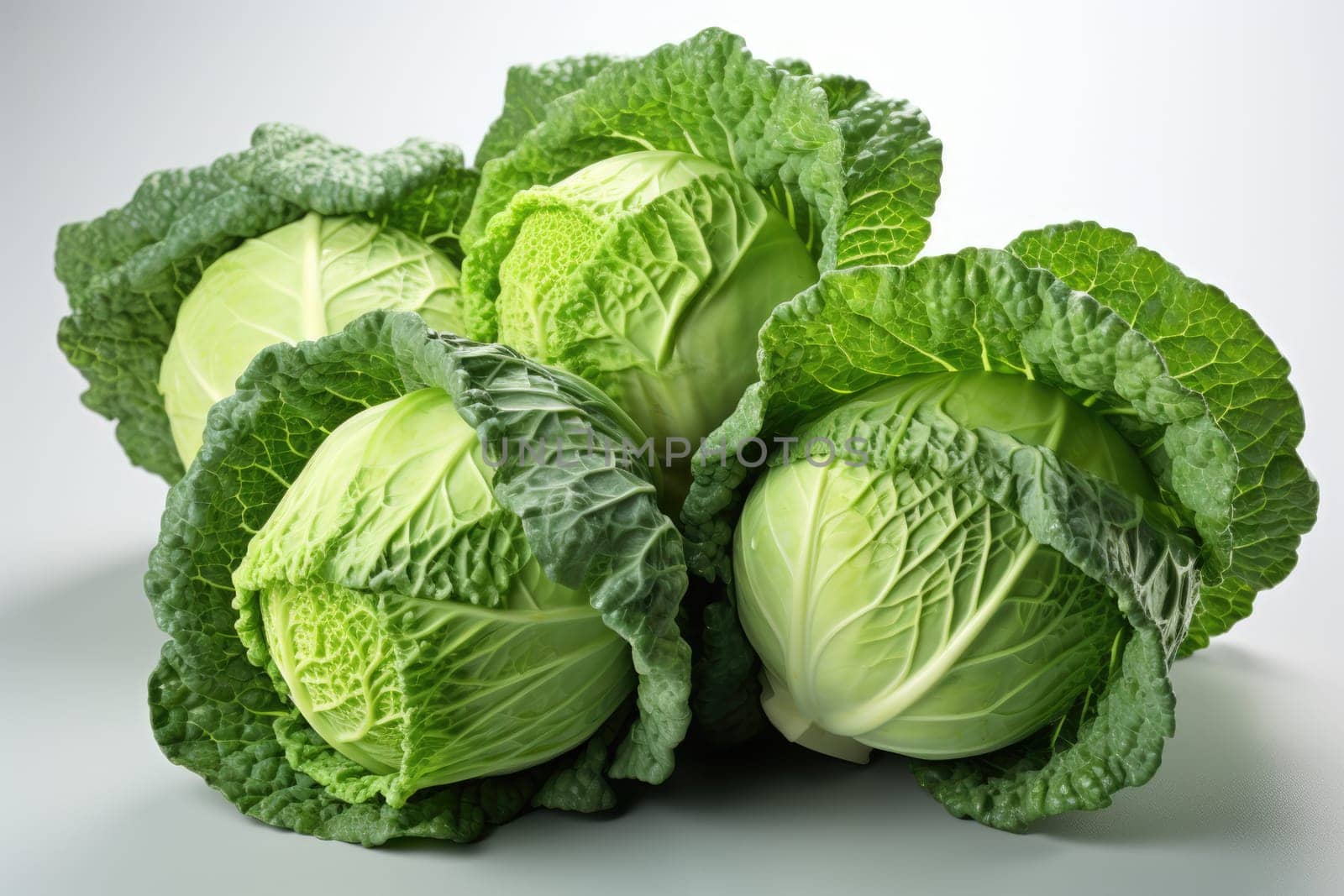 watercolor cabbage isolated on white , AI Generated by Desperada