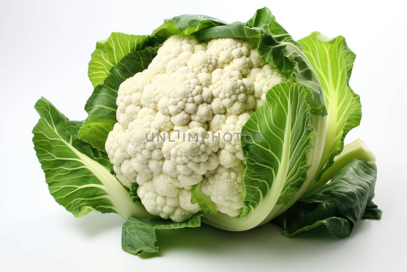 watercolor cauliflower isolated on white , AI Generated by Desperada