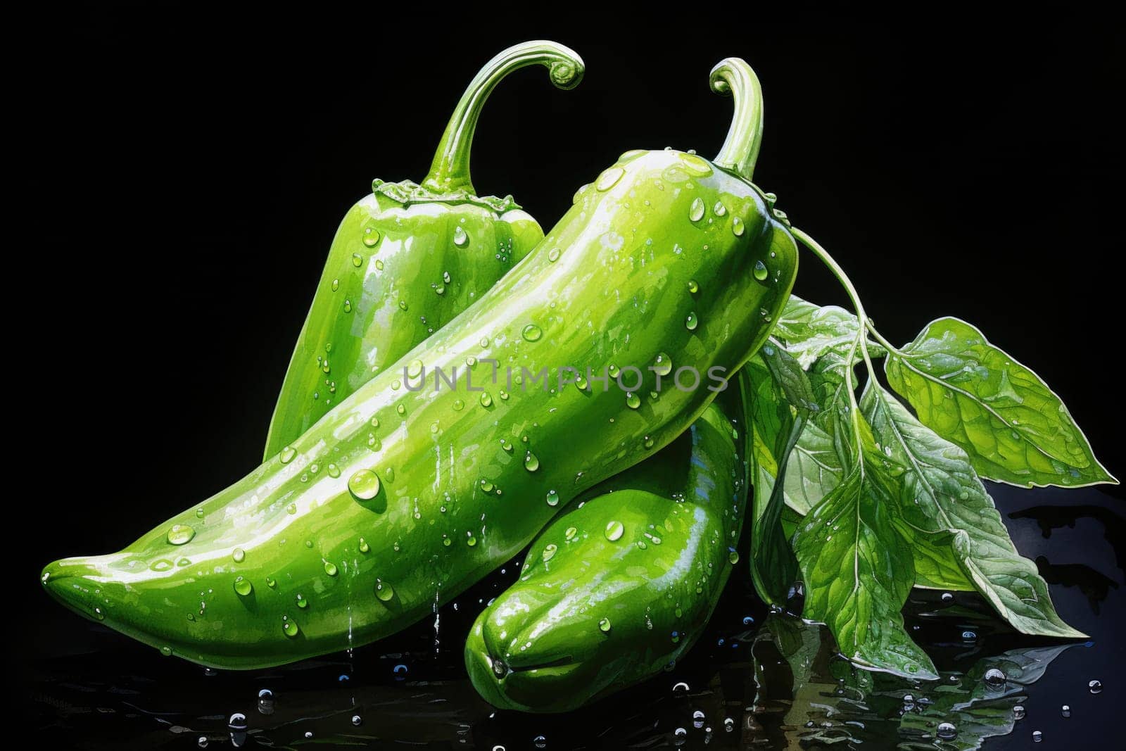 watercolor bell peppers isolated on white , AI Generated by Desperada