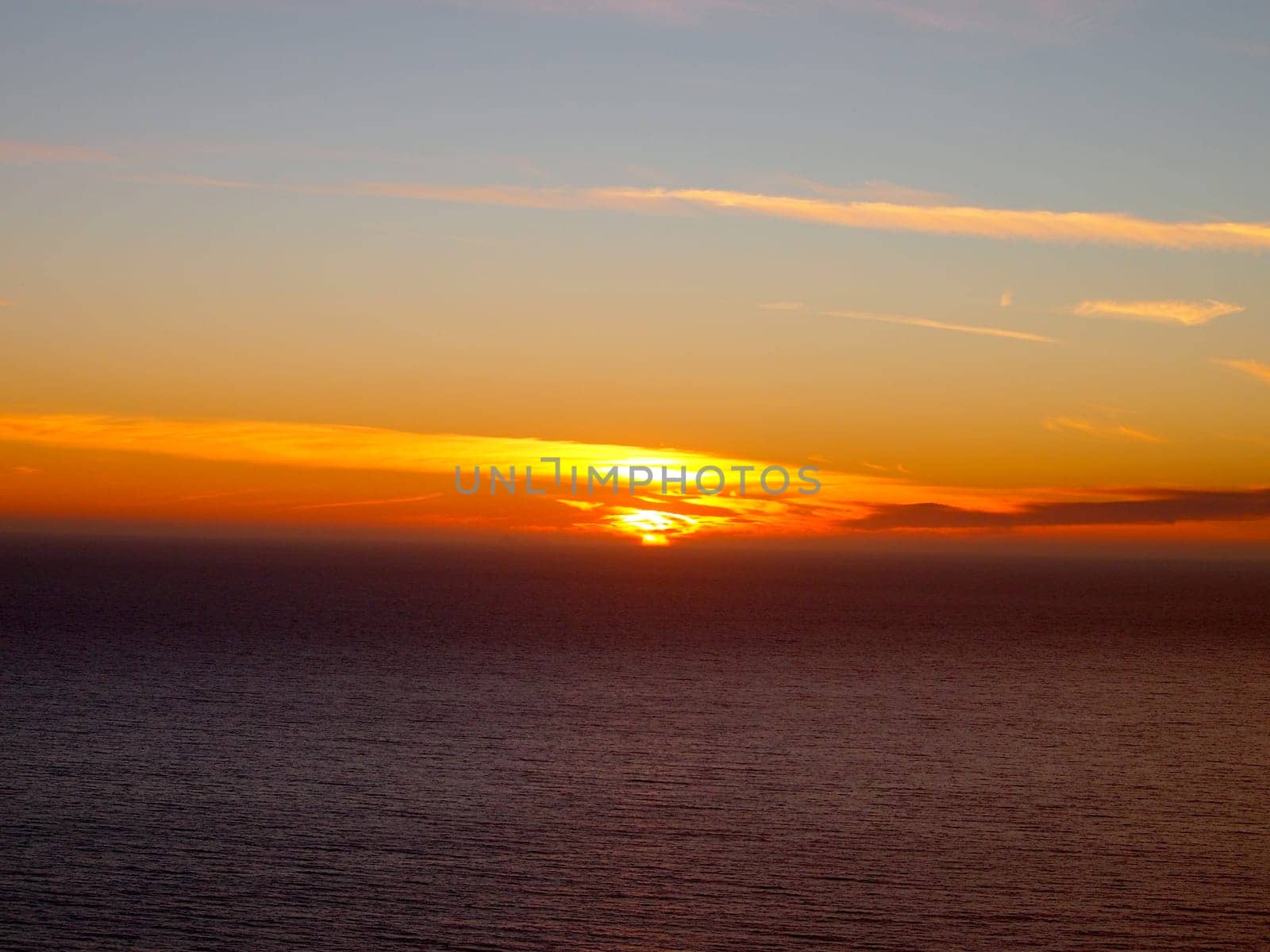 A beautiful sunset over the Pacific Ocean in California